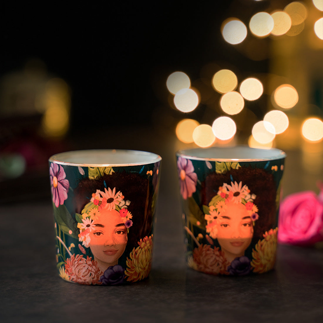Candle Votives (Set of 2) - Blooming beauty