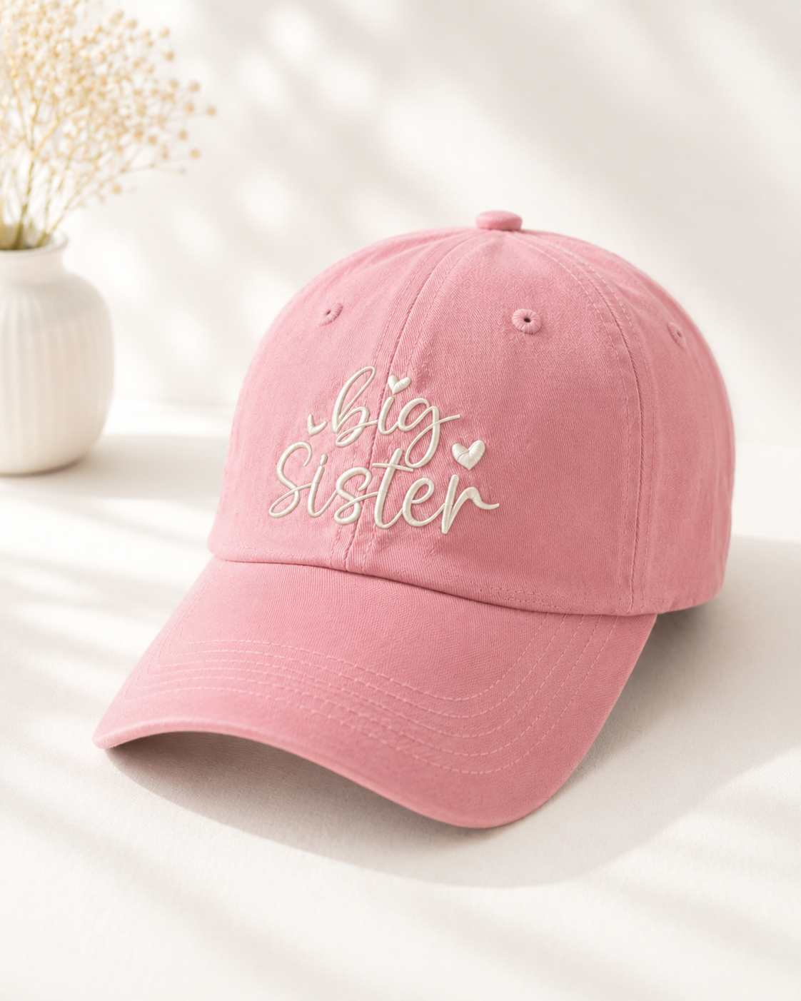 Cap Big Sister Text Pink Color Baseball Cap