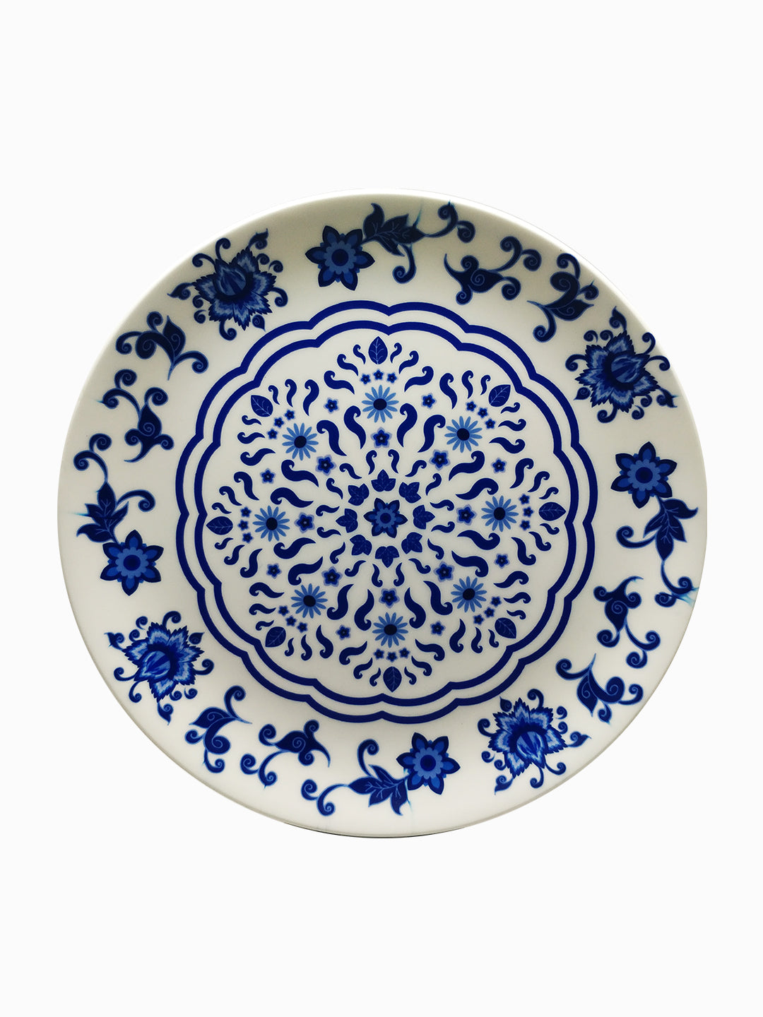 Decorative Wall Plates - Floral Blue pottery