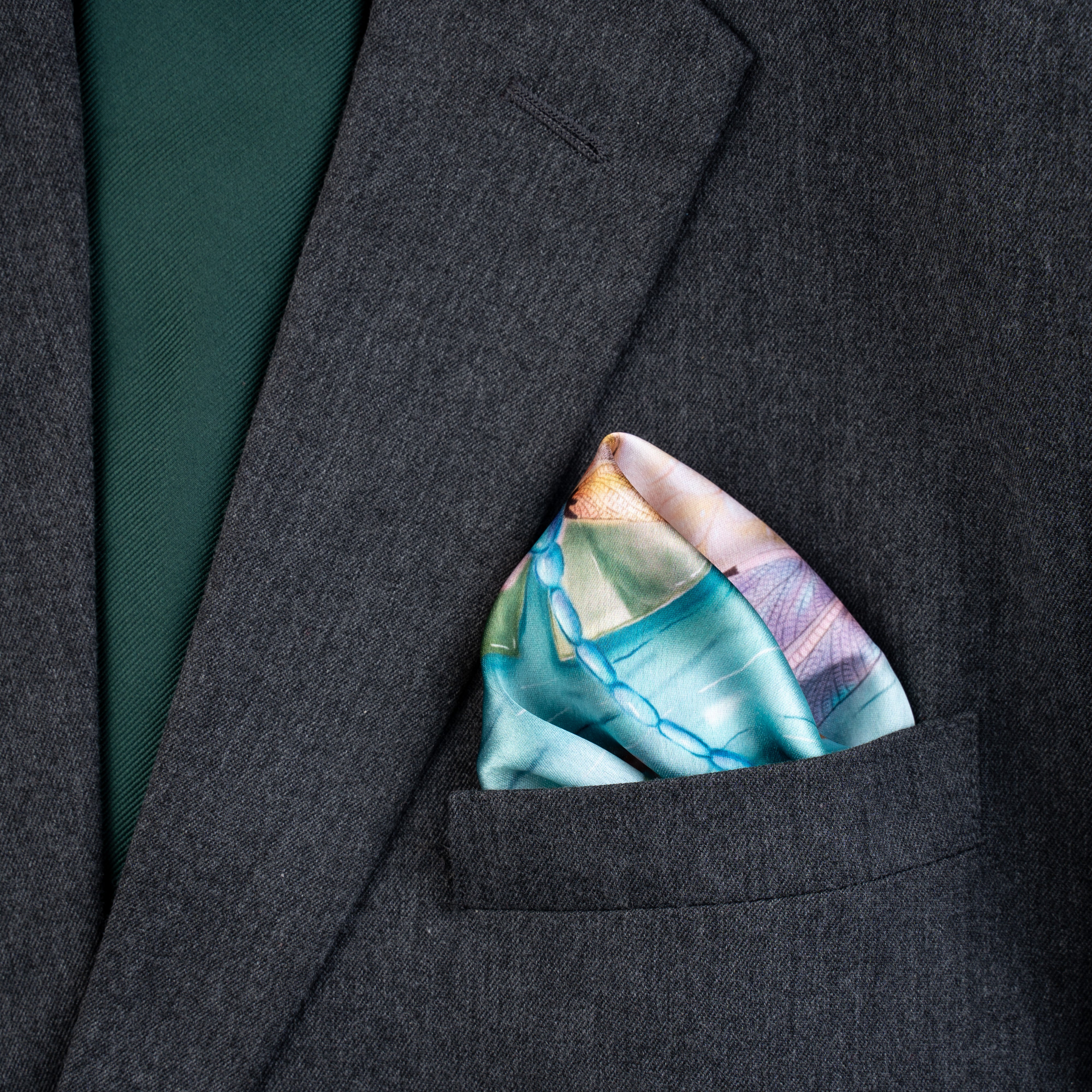 Pocket Square - The Water Tale of Dragonflies