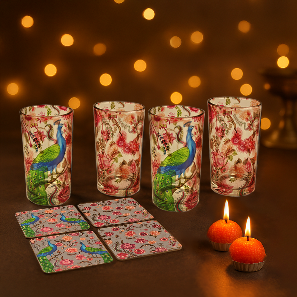Glass Tumblers X Acrylic Coasters X Laddoo Candles