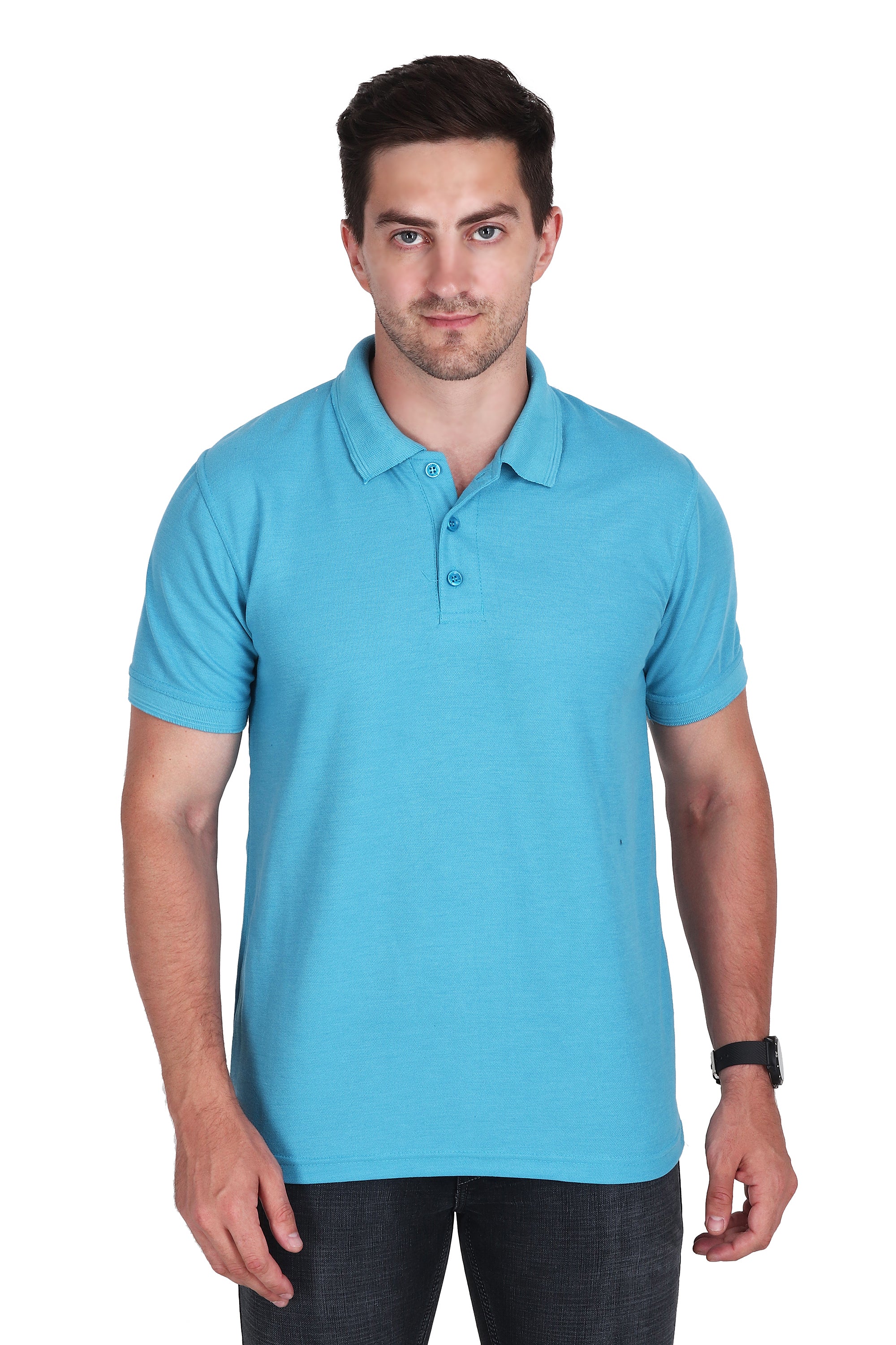 Polo T-Shirt - Aqua Blue