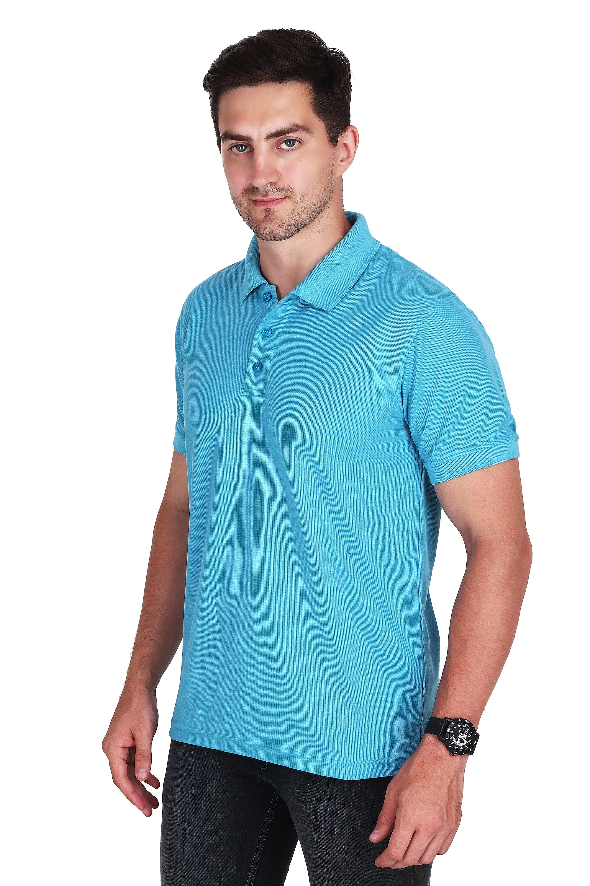 Polo T-Shirt - Aqua Blue