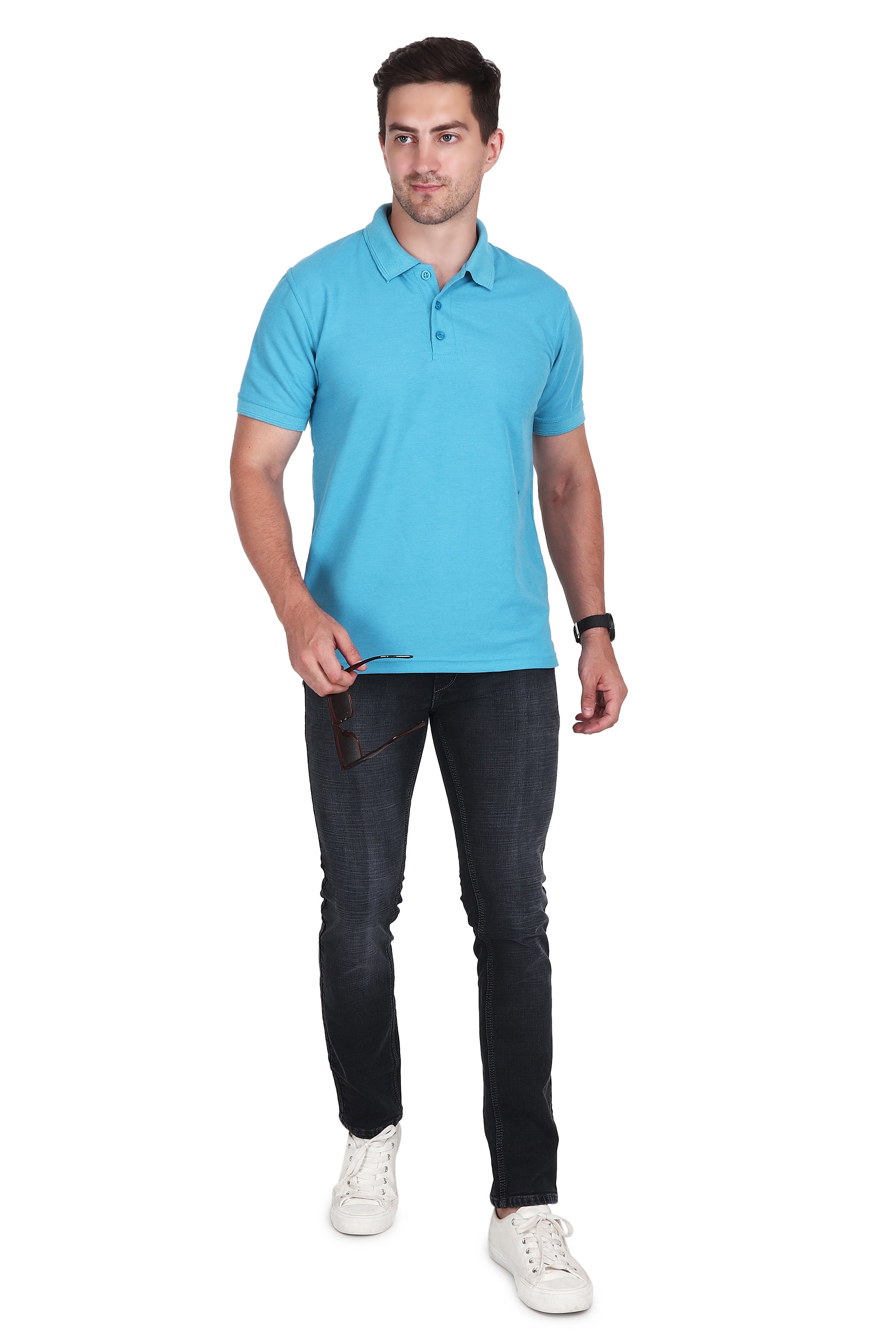 Polo T-Shirt - Aqua Blue