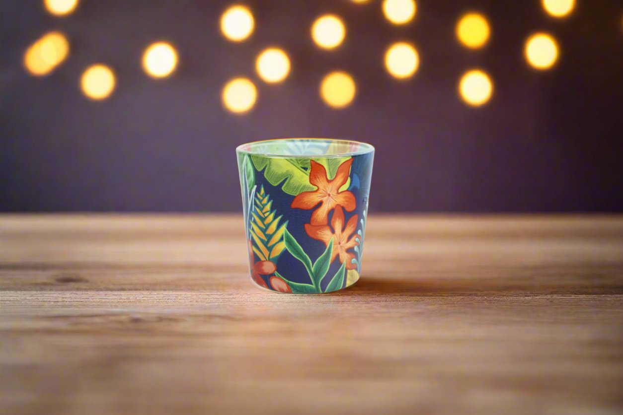 Candle Votives (Set of 2) - TROPICAL FLORAL RUSH