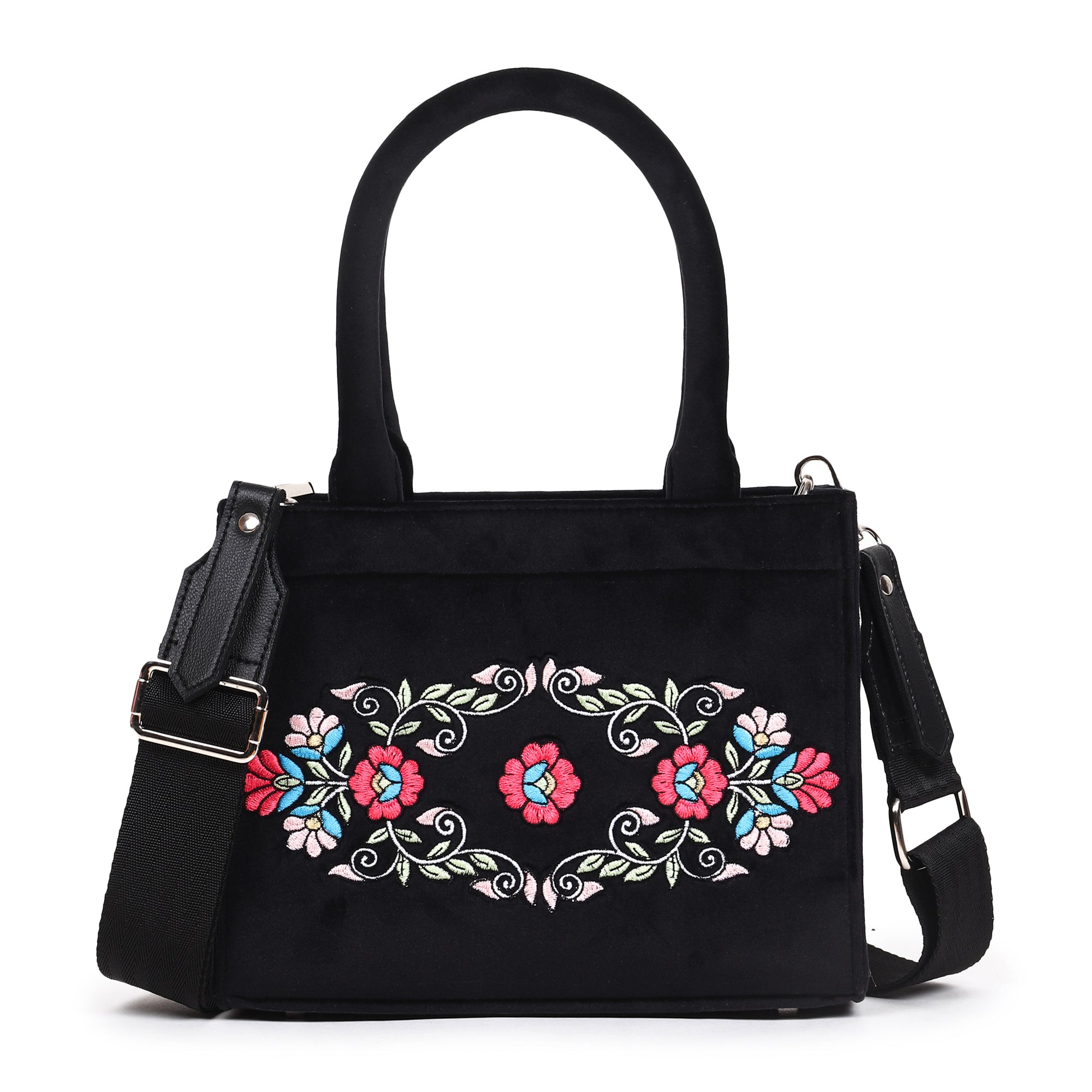 Velvet Baroque Embroidered Hand Bag