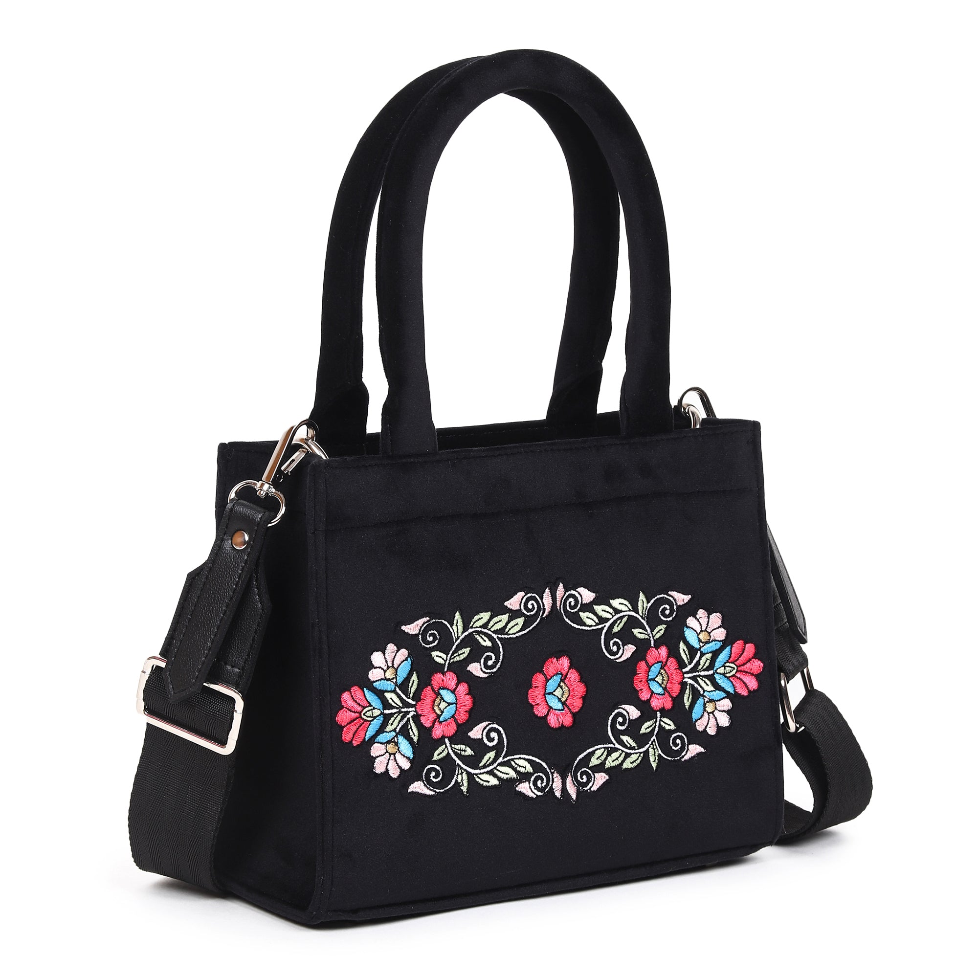 Velvet Baroque Embroidered Hand Bag