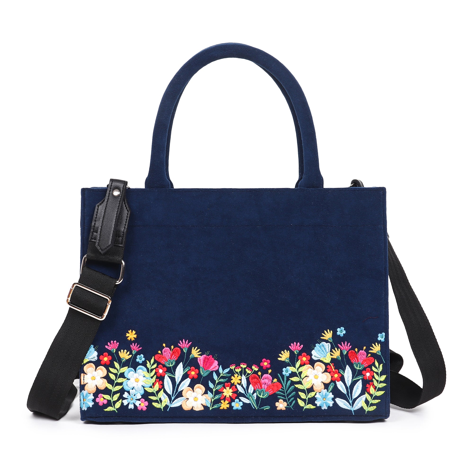 Velvet Floral Garden Embroidered Hand Bag