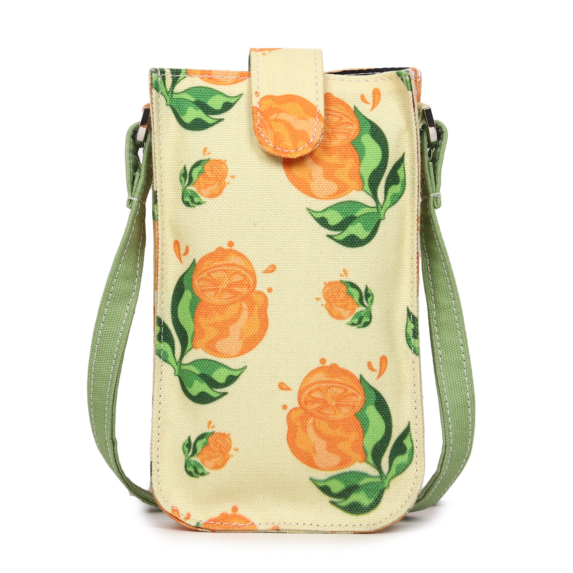 Poly Canvas Big Tangerine Printed Mobile Pouch