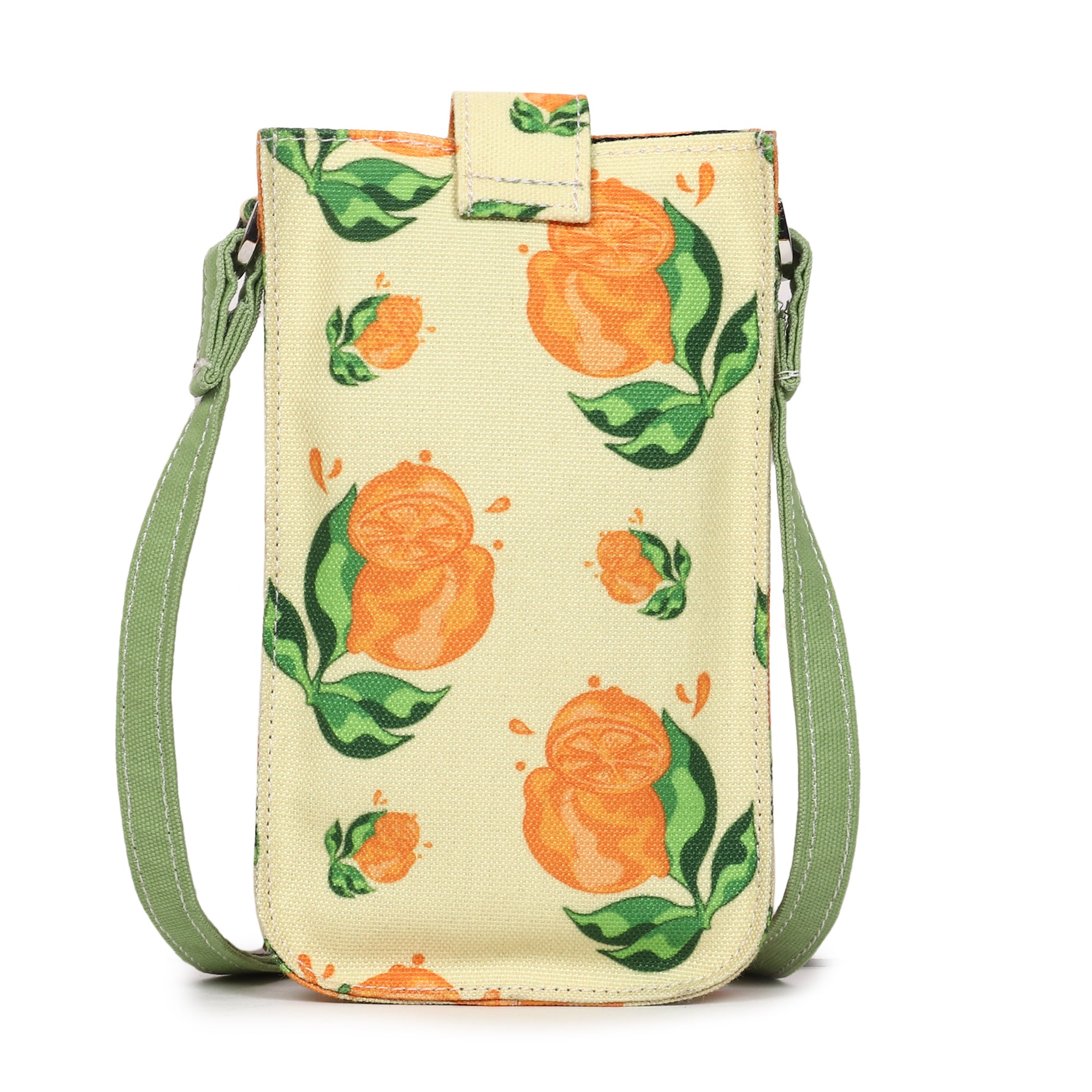 Poly Canvas Big Tangerine Printed Mobile Pouch