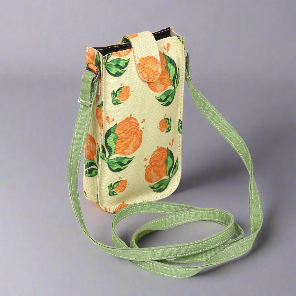 Poly Canvas Big Tangerine Printed Mobile Pouch