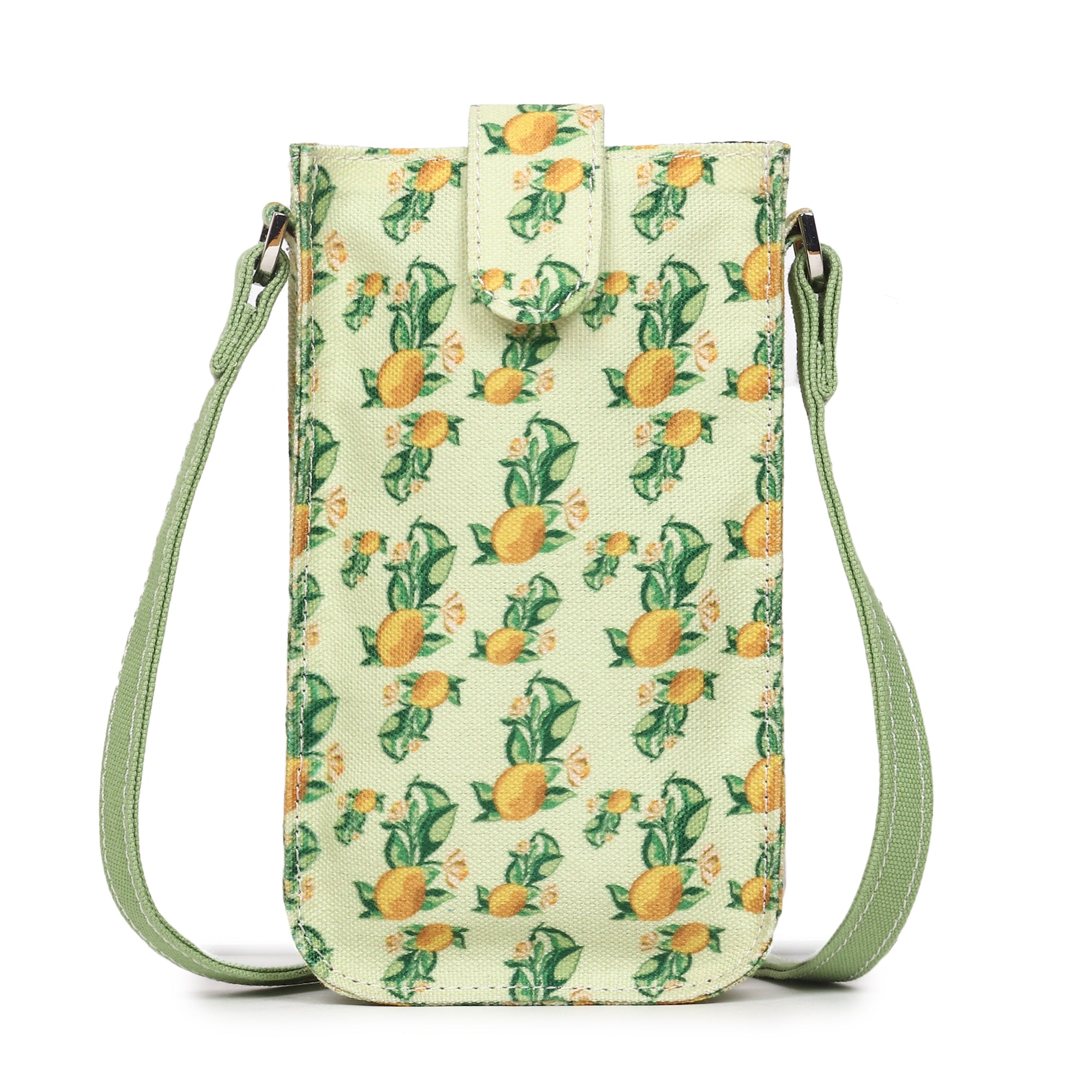 Poly Canvas Small Lemons Printed Mobile Pouch