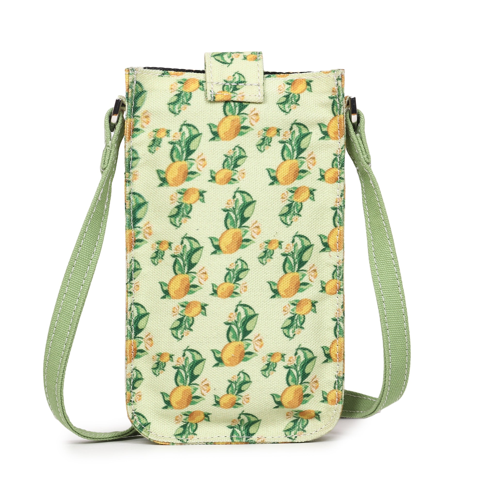 Poly Canvas Small Lemons Printed Mobile Pouch