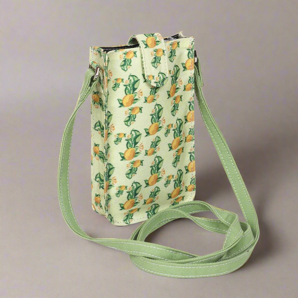 Poly Canvas Small Lemons Printed Mobile Pouch