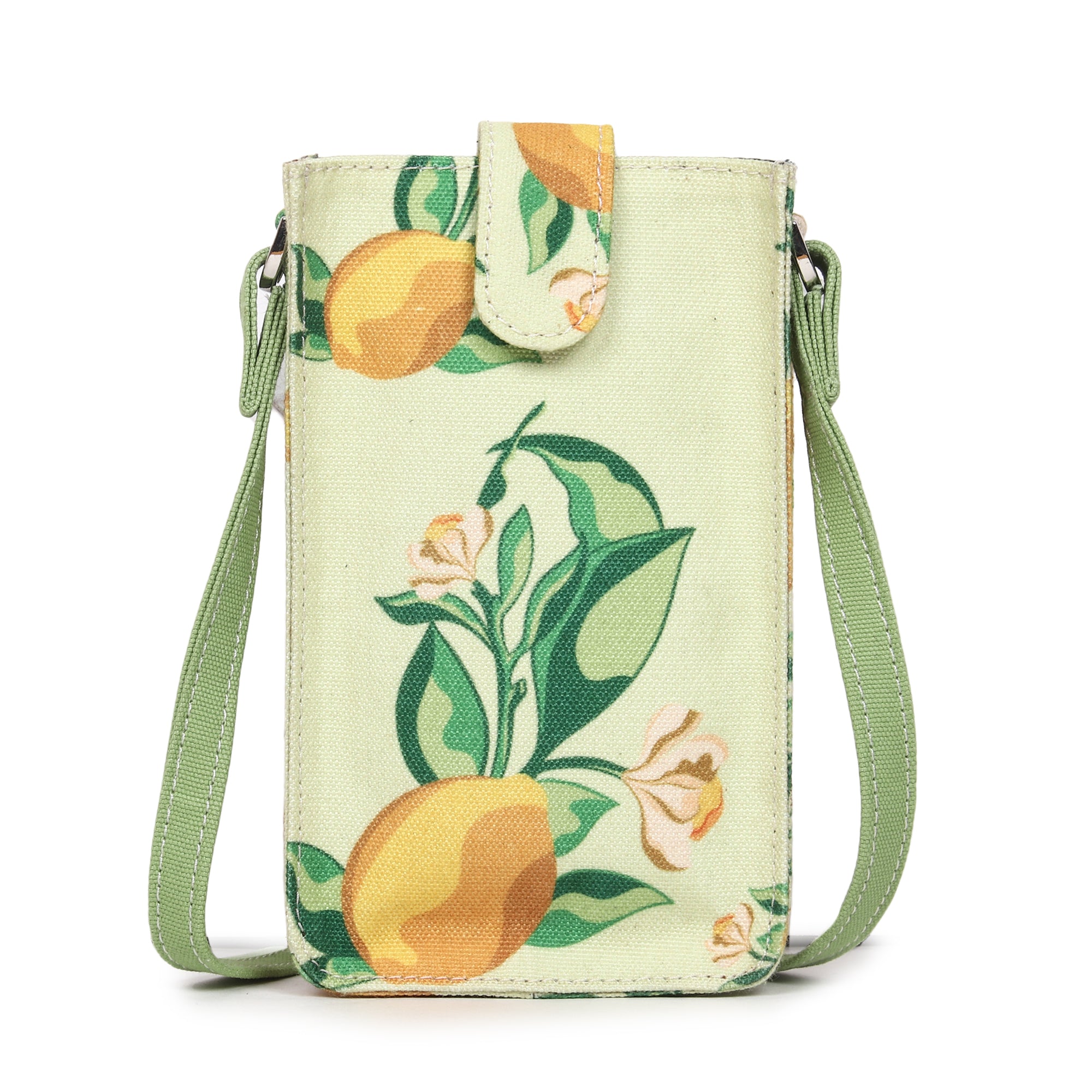 Poly Canvas Big Lemons Printed Mobile Pouch