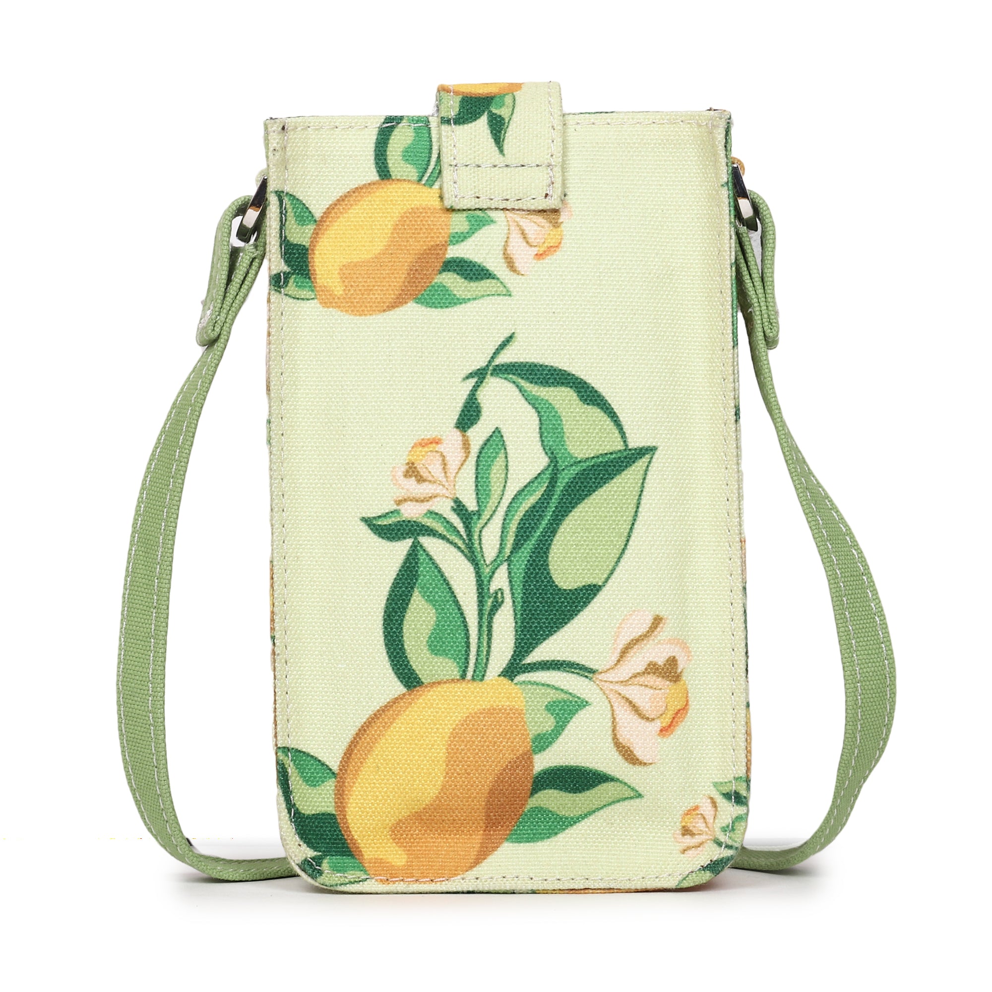 Poly Canvas Big Lemons Printed Mobile Pouch