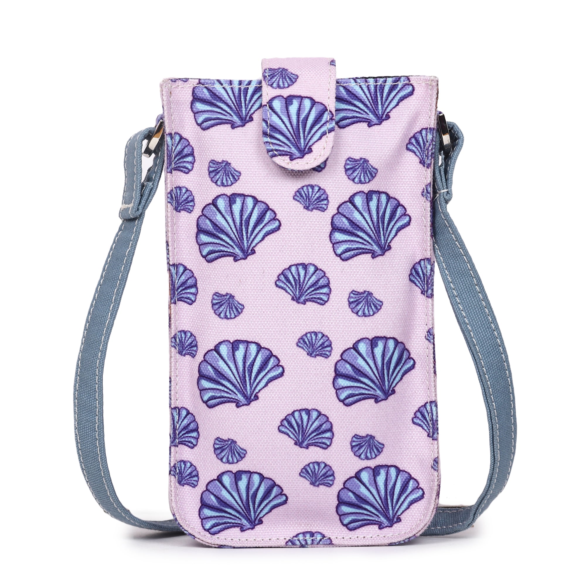 Poly Canvas Seashell Printed Mobile Pouch