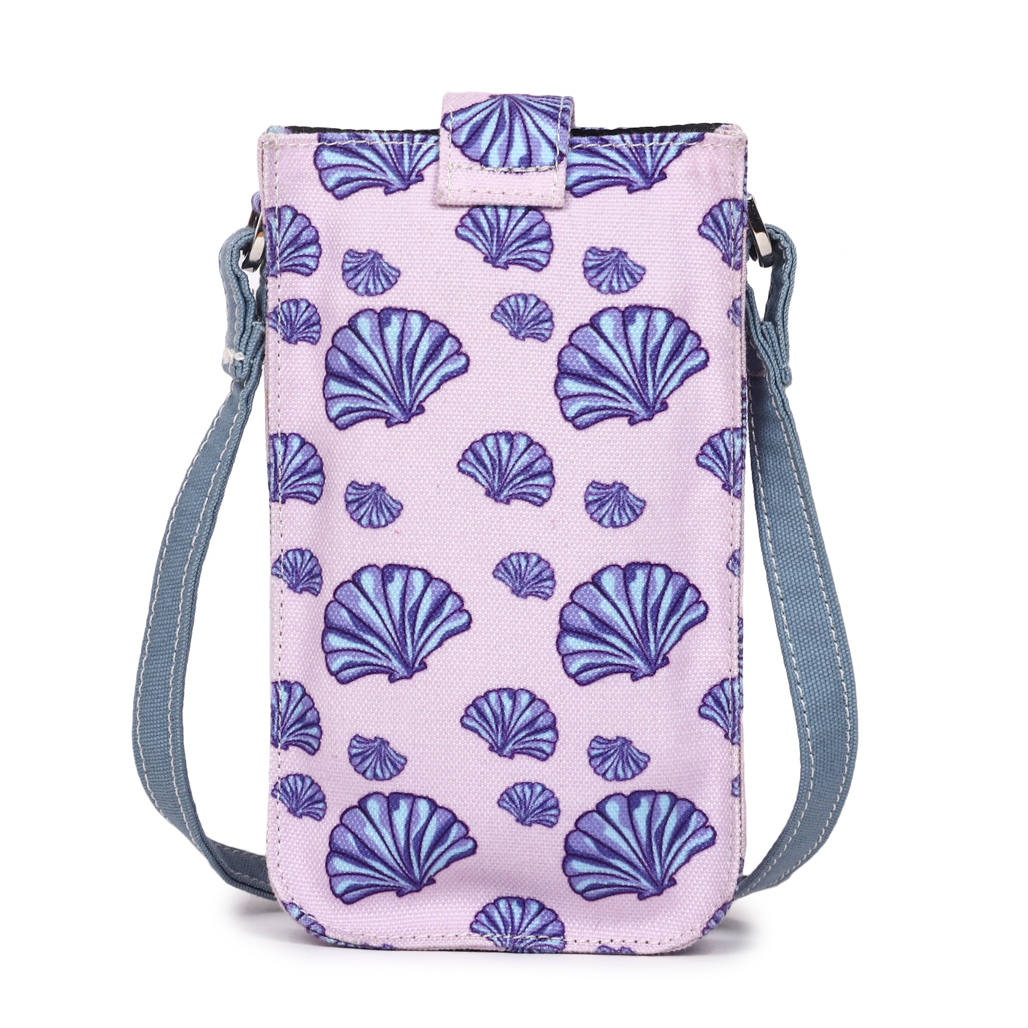 Poly Canvas Seashell Printed Mobile Pouch