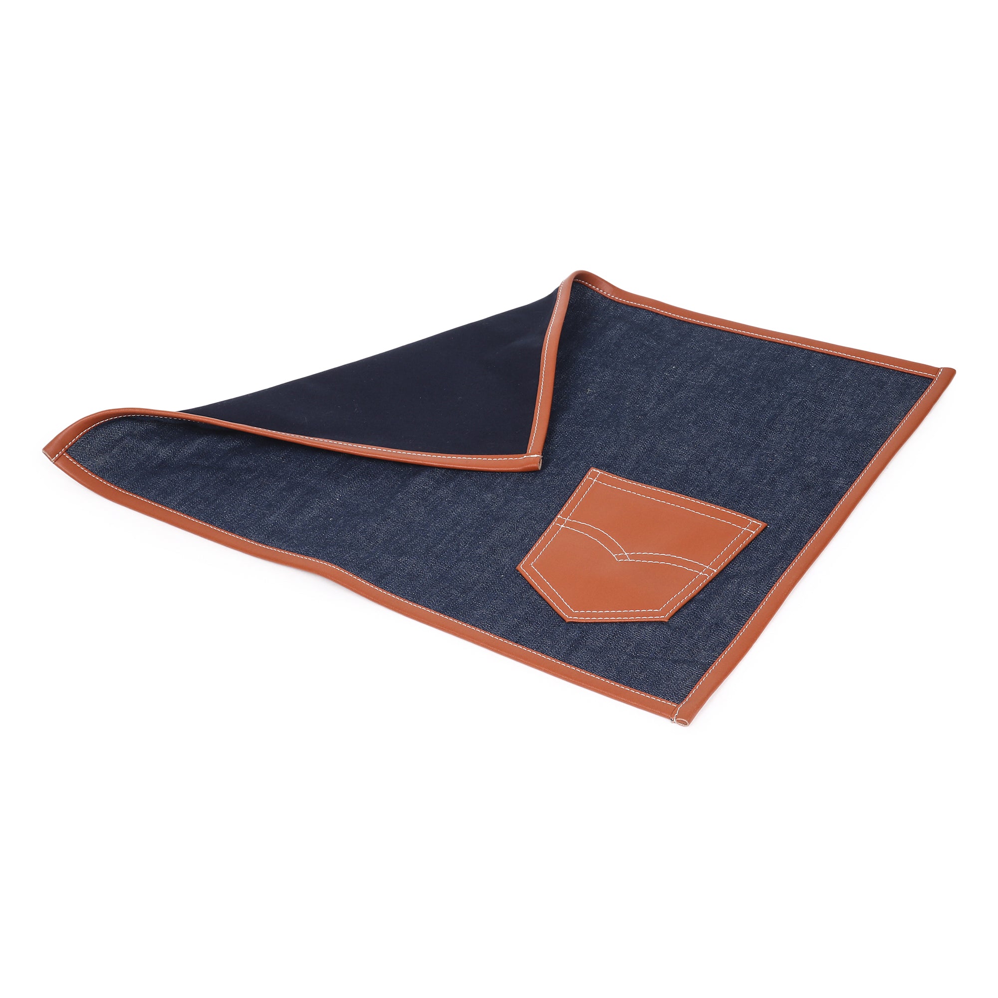 Denim Rexin Tablemat with Cutlery/ Napkin Pouch