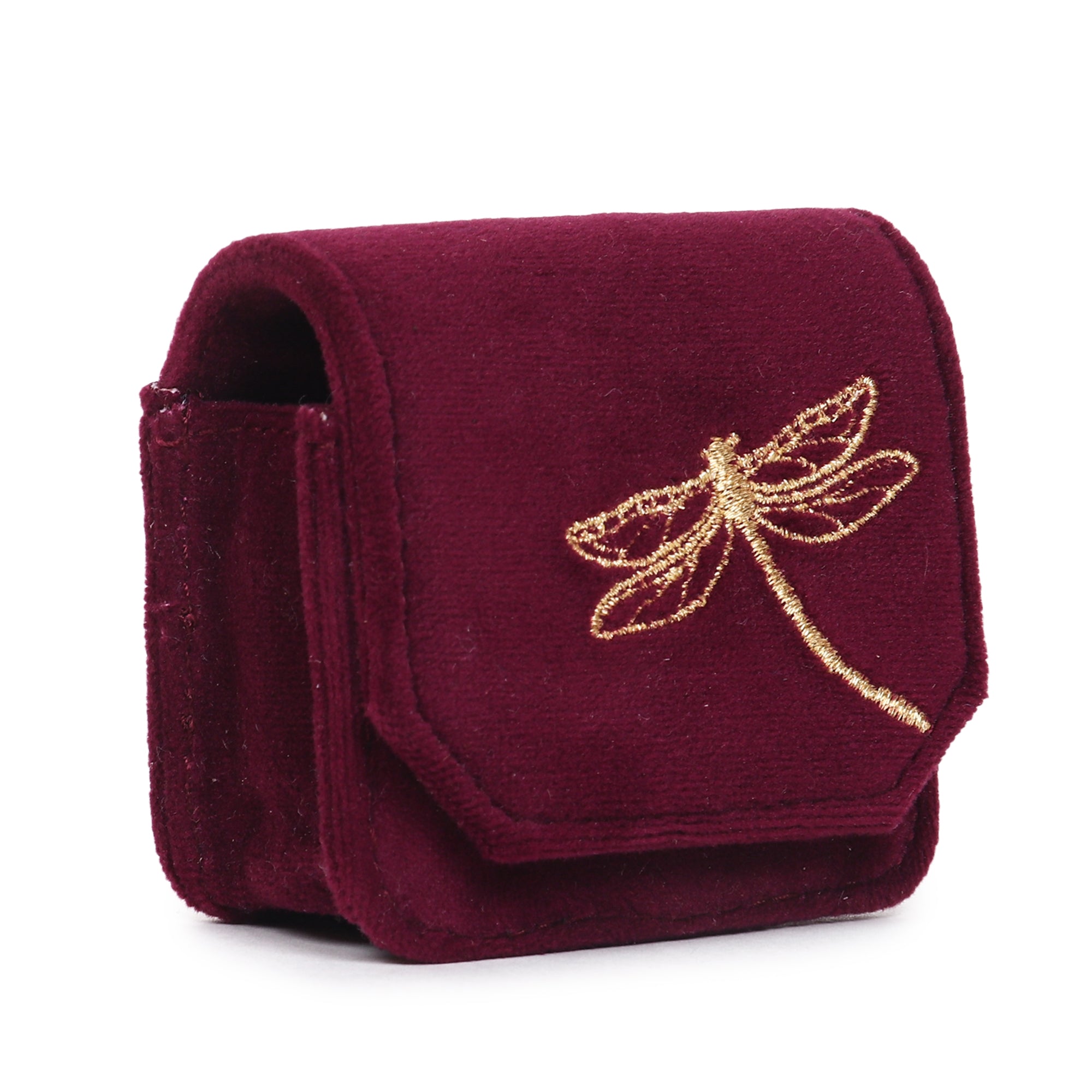 Velvet Earpod Case with Gold Zari Embroidery