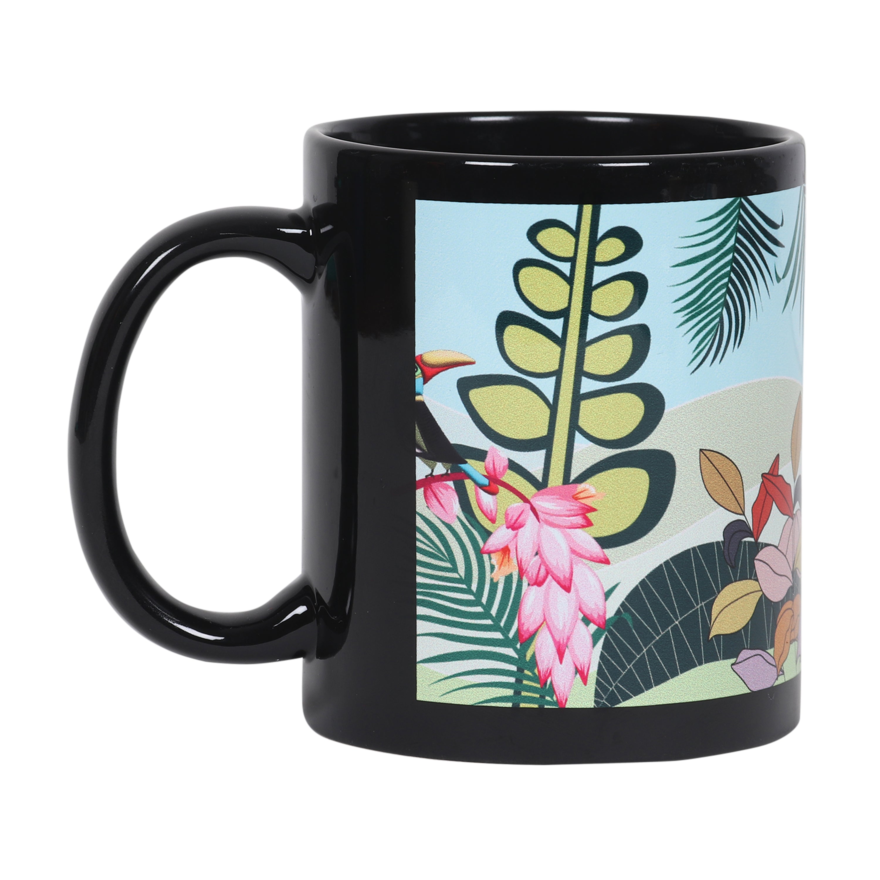 Black Mugs -  Tropical Paradise