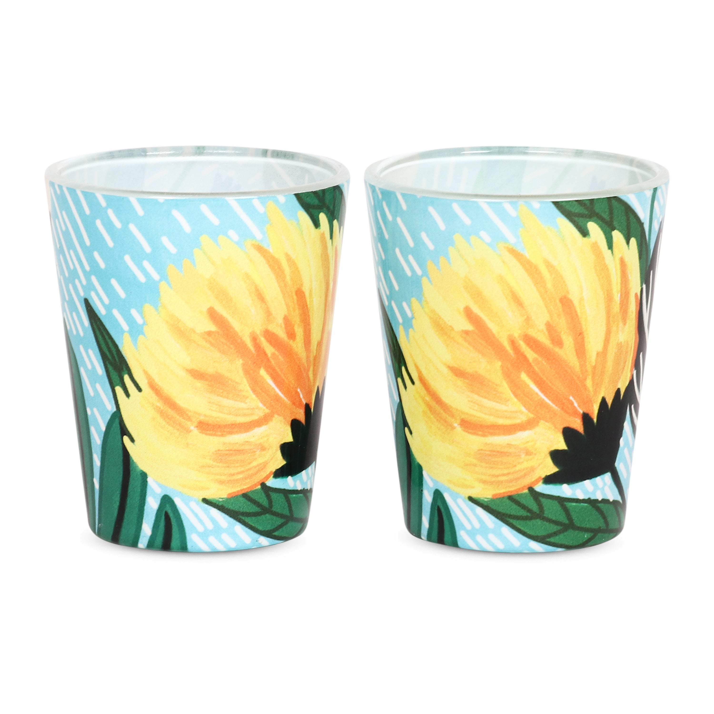 Glass Shot Glasses - Floral Fantasy