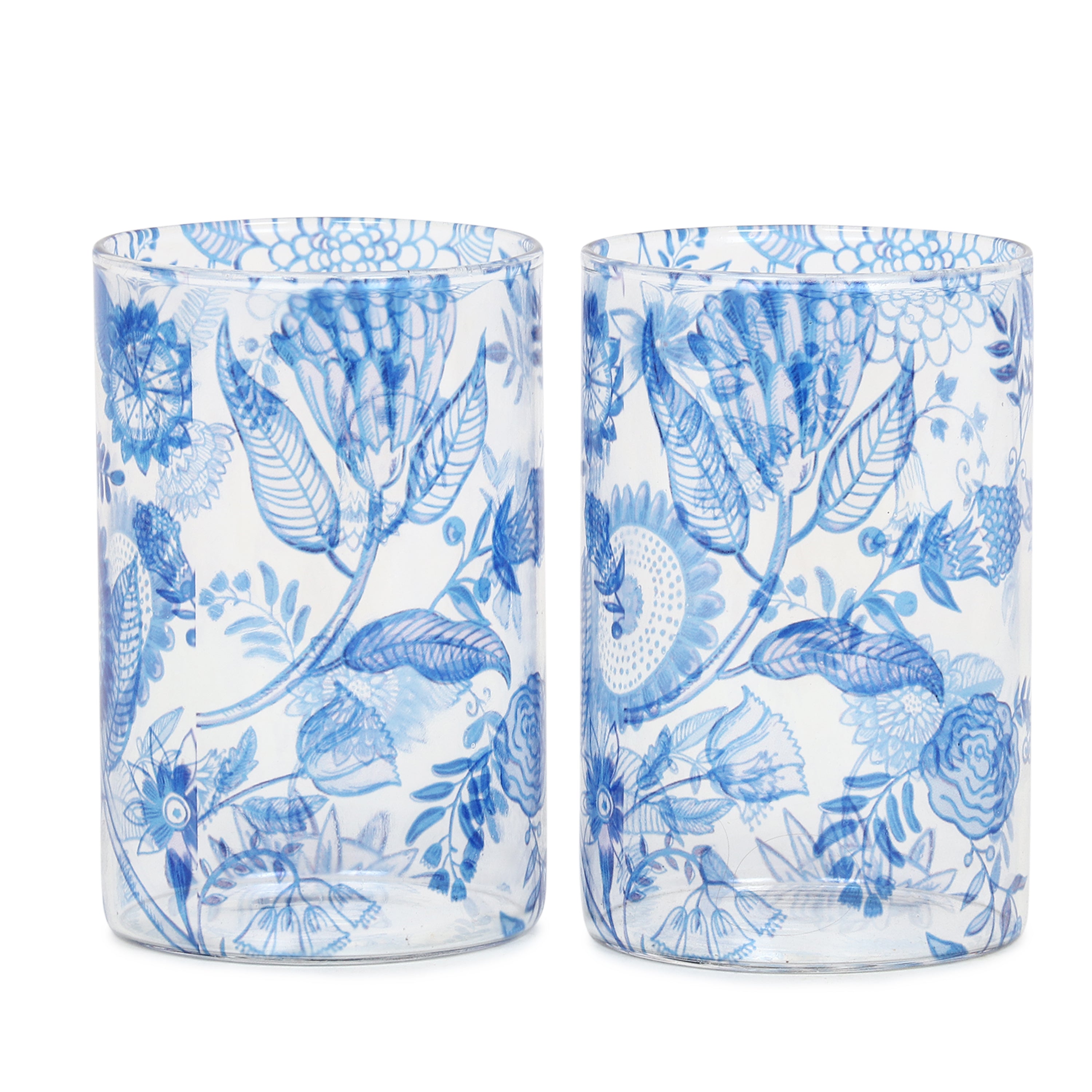 Glass Tumblers (Set of 4) - Floral Joy