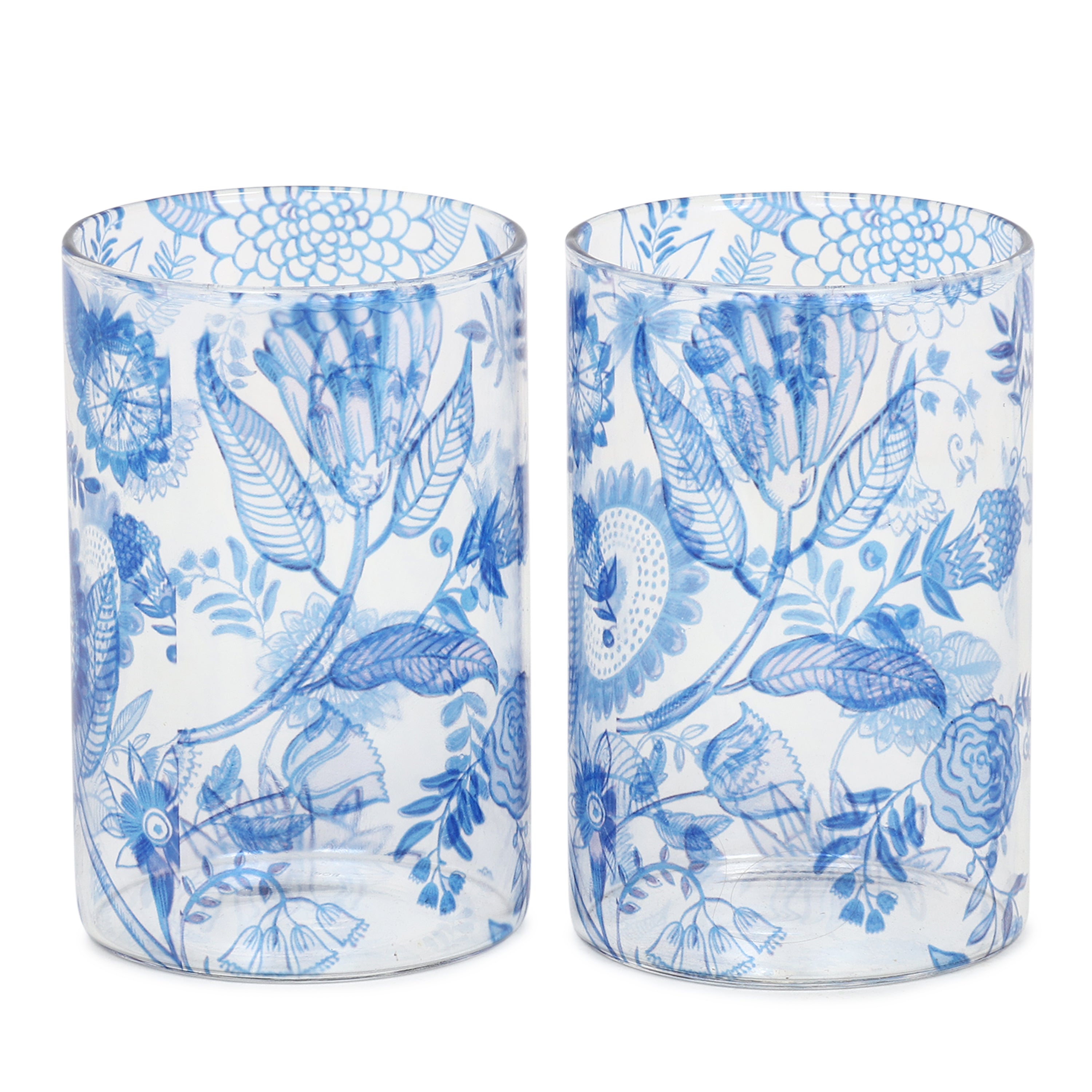 Glass Tumblers (Set of 4) - Floral Joy