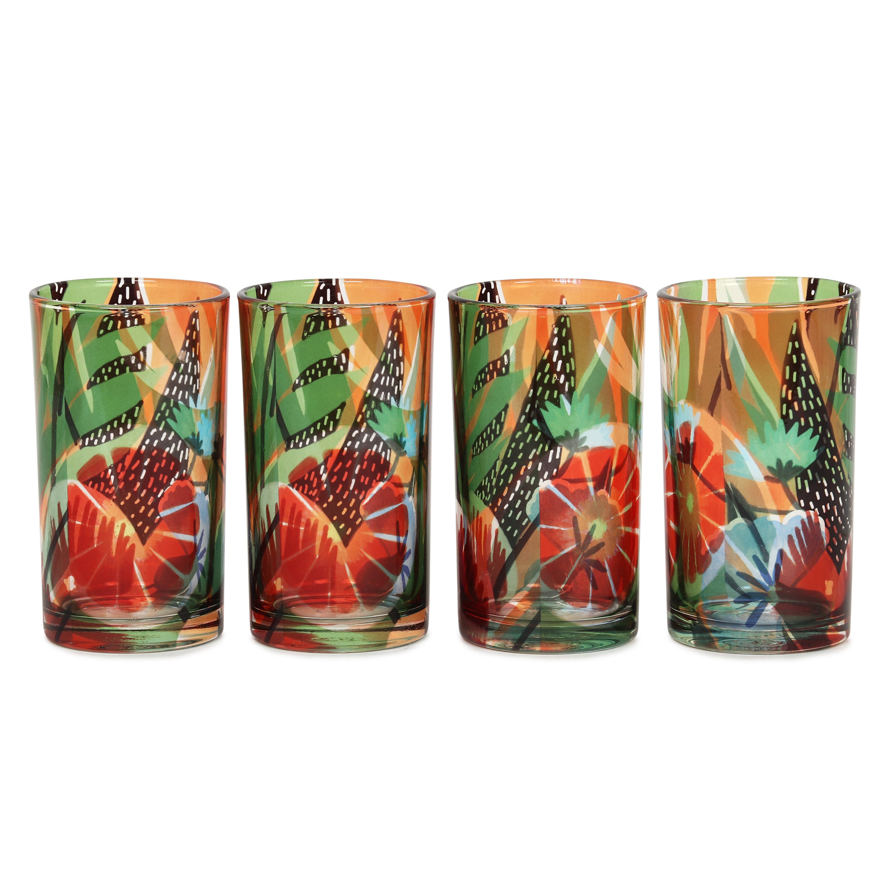 Glass Tumblers (Set of 4) - Blooming Paradise