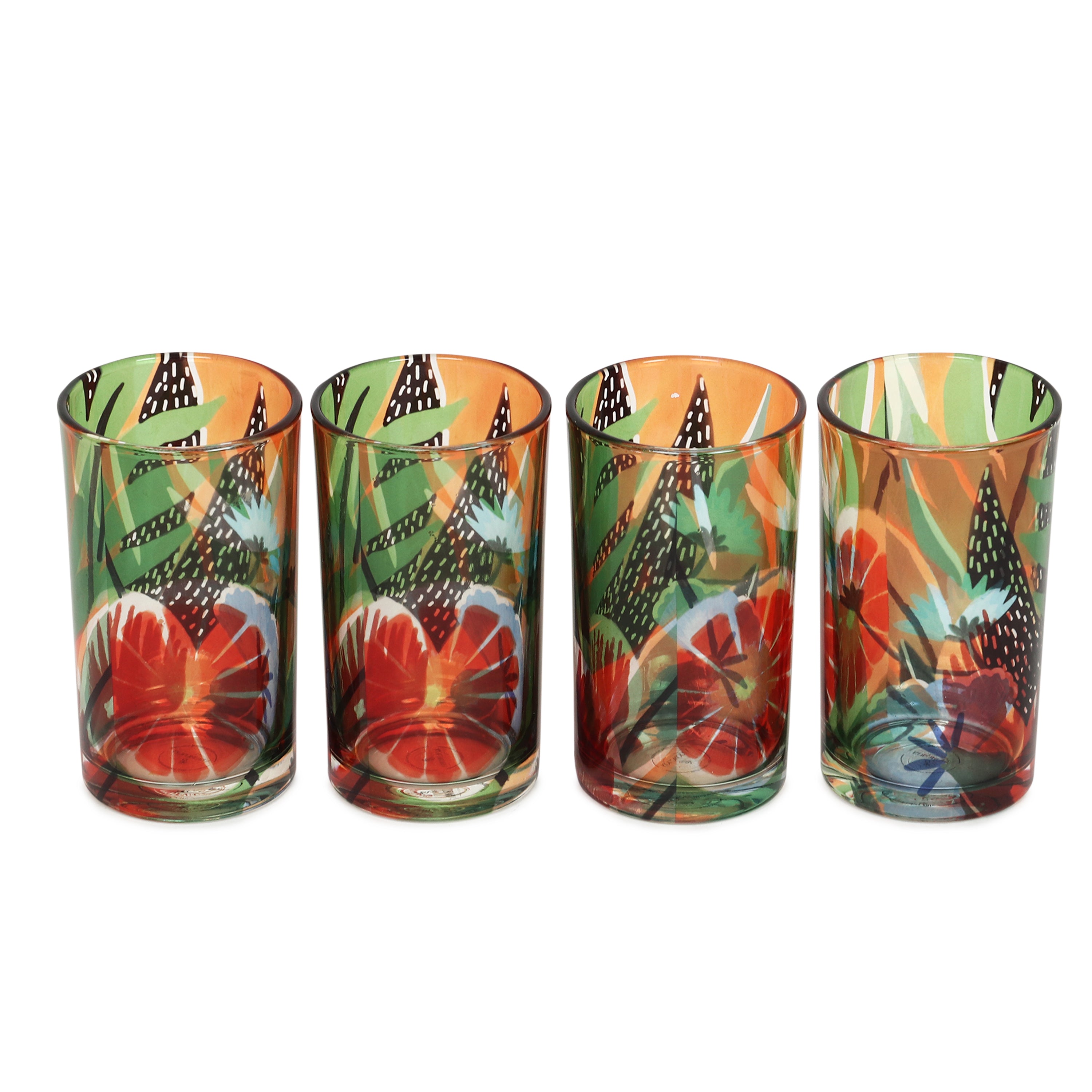 Glass Tumblers (Set of 4) - Blooming Paradise