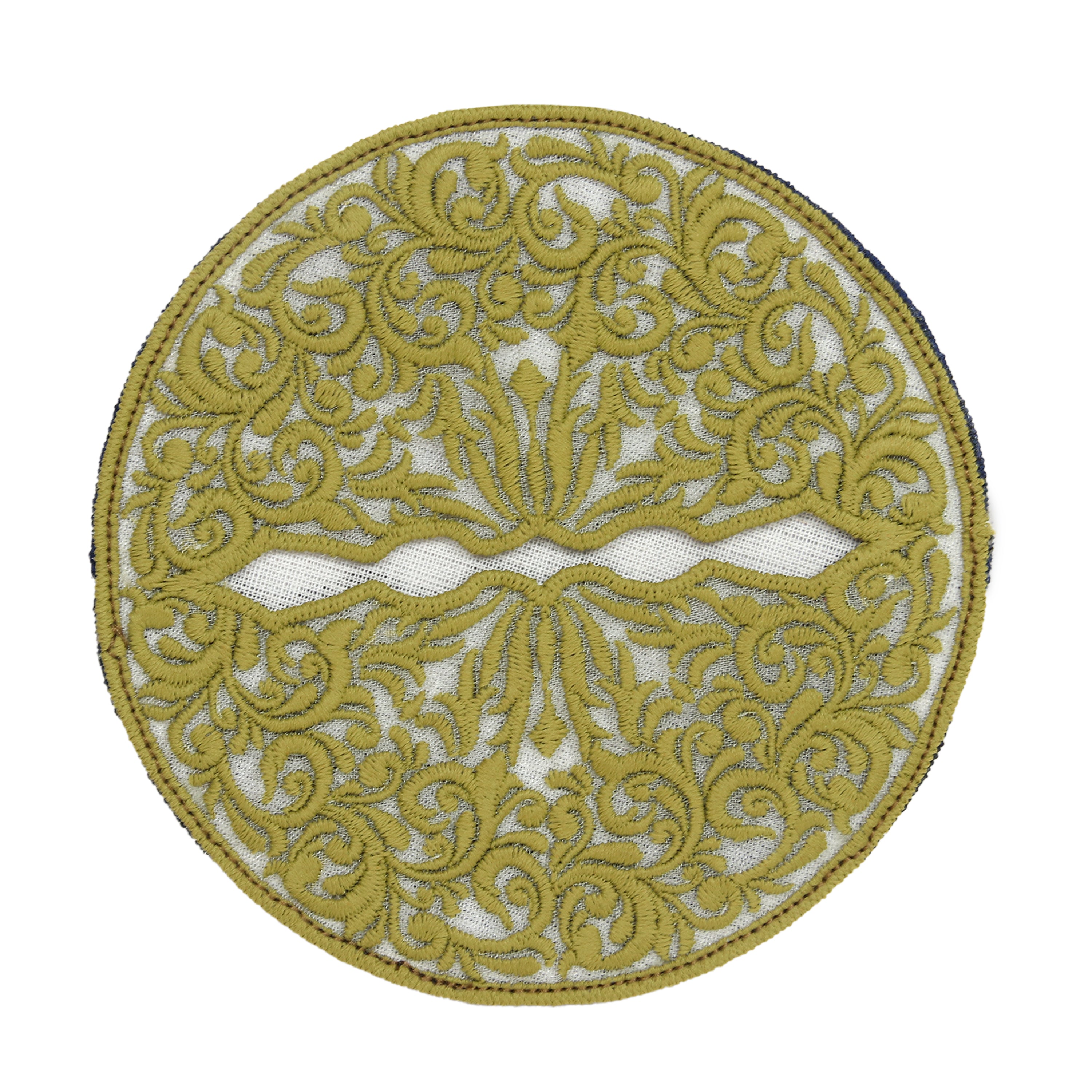 Wine Glass Doilies - Classic Olive Green