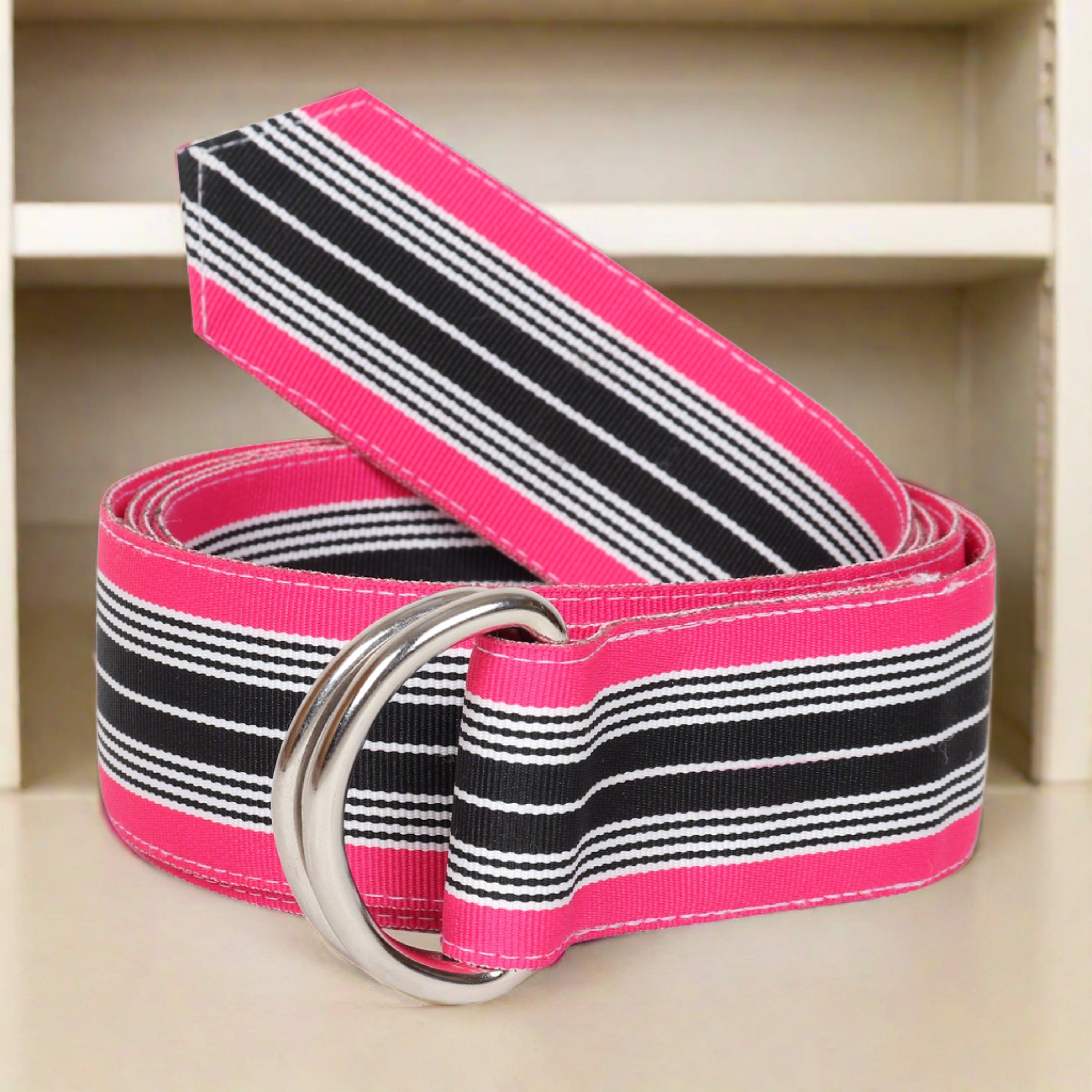 Blair Grosgrain Ribbon D-Ring Embroidered Belt