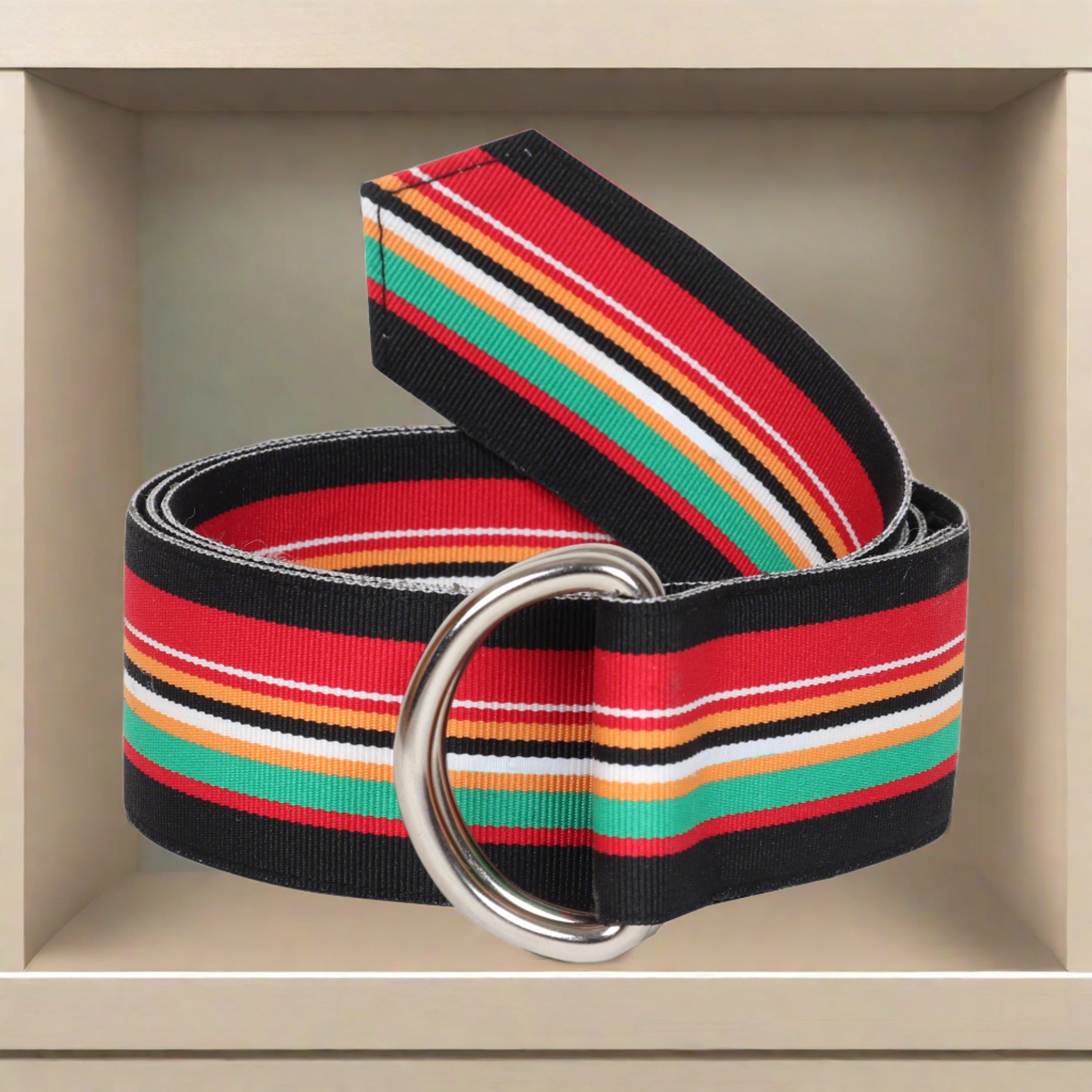 Owen Grosgrain Ribbon D-Ring Embroidered Belts