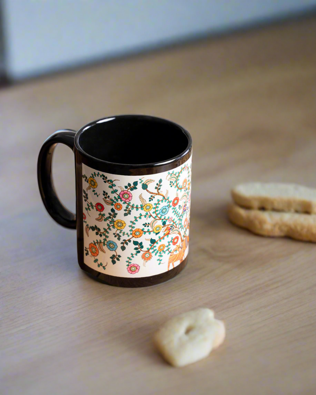 KOLOROBIA White Classic Mug| Inspired by Madhubani Art |Coffee Cups, Cappuccino Cups|Microwave Safe Coffee Mug, Tea Mug|Perfect for Gifting