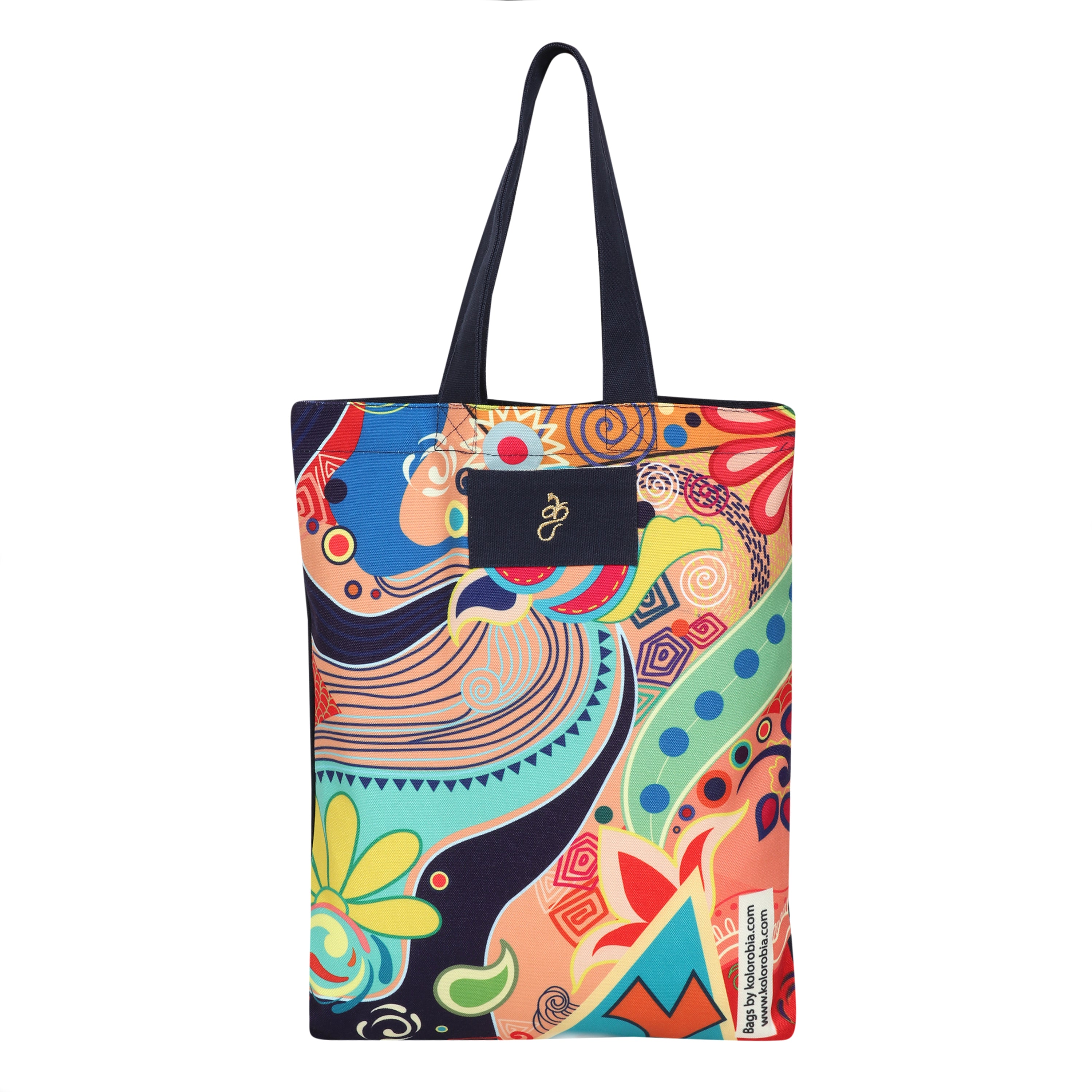 Multicolour Artistic Print Jhola Shopper Bag