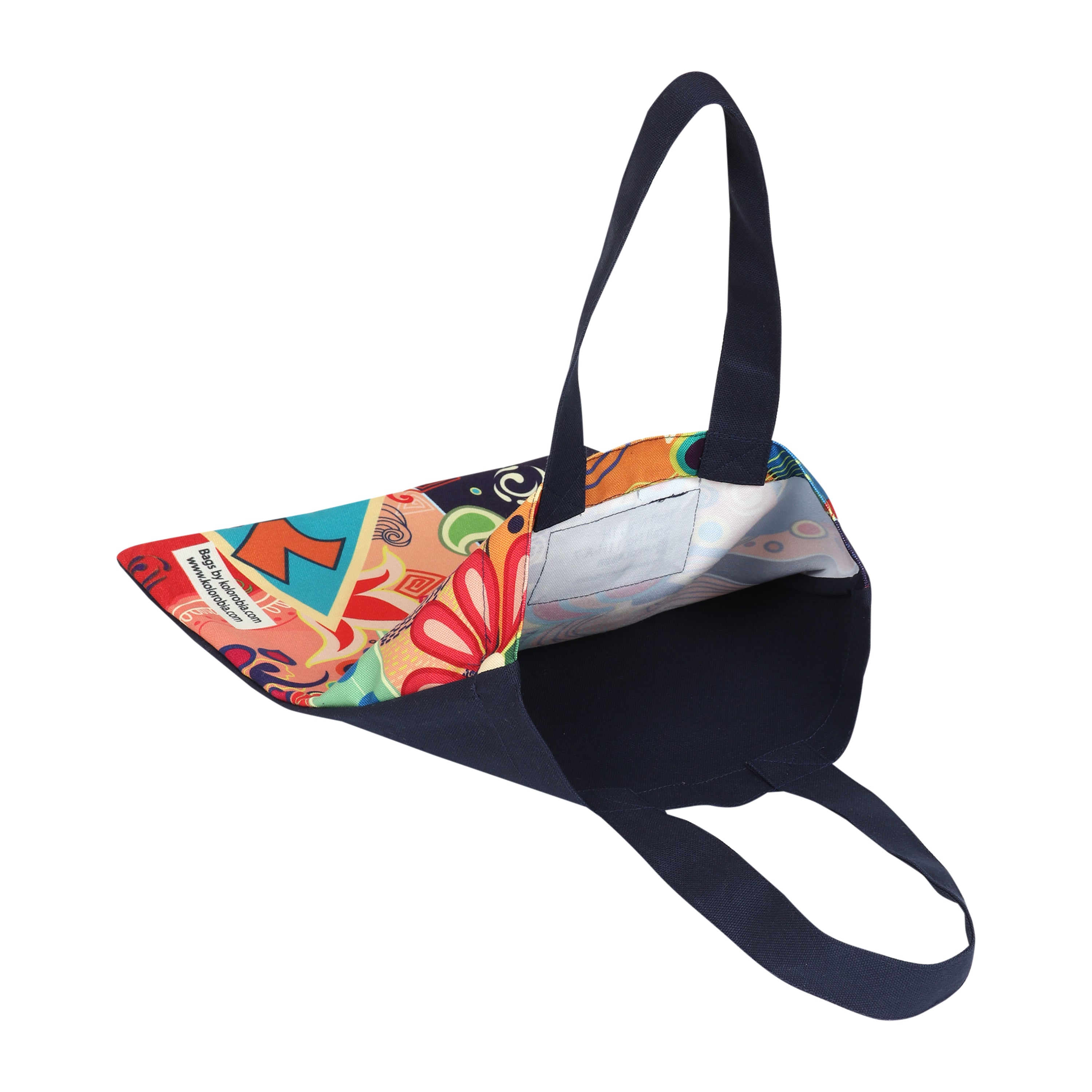 Multicolour Artistic Print Jhola Shopper Bag