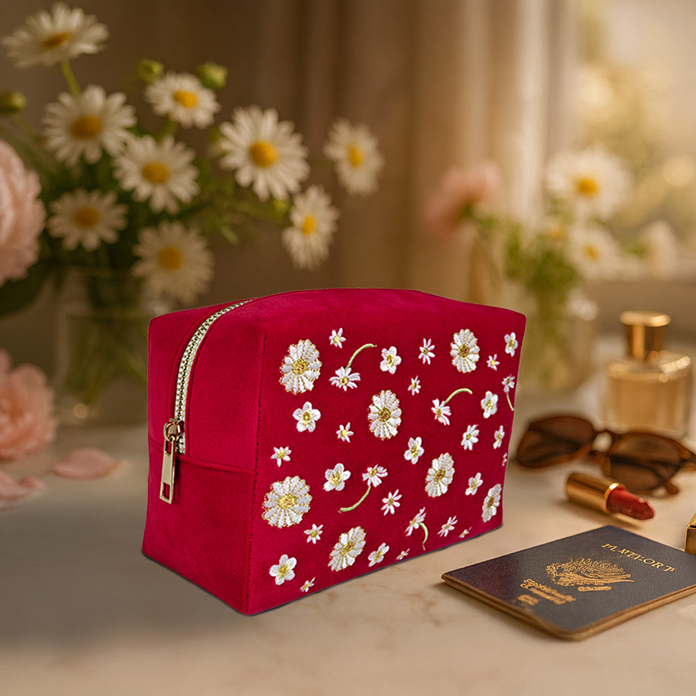 Travel Pouch - Rose Pop Daisies