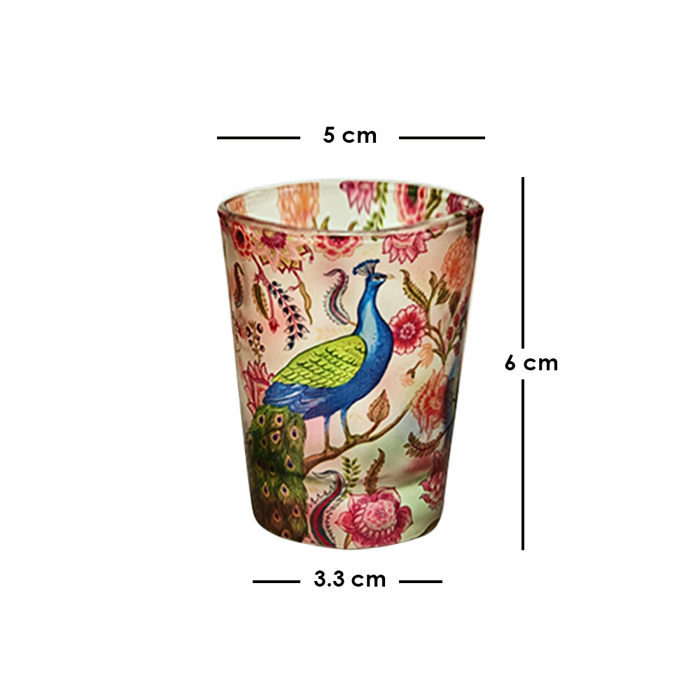 Glass Shot Glasses - Garden Jewel Peacock