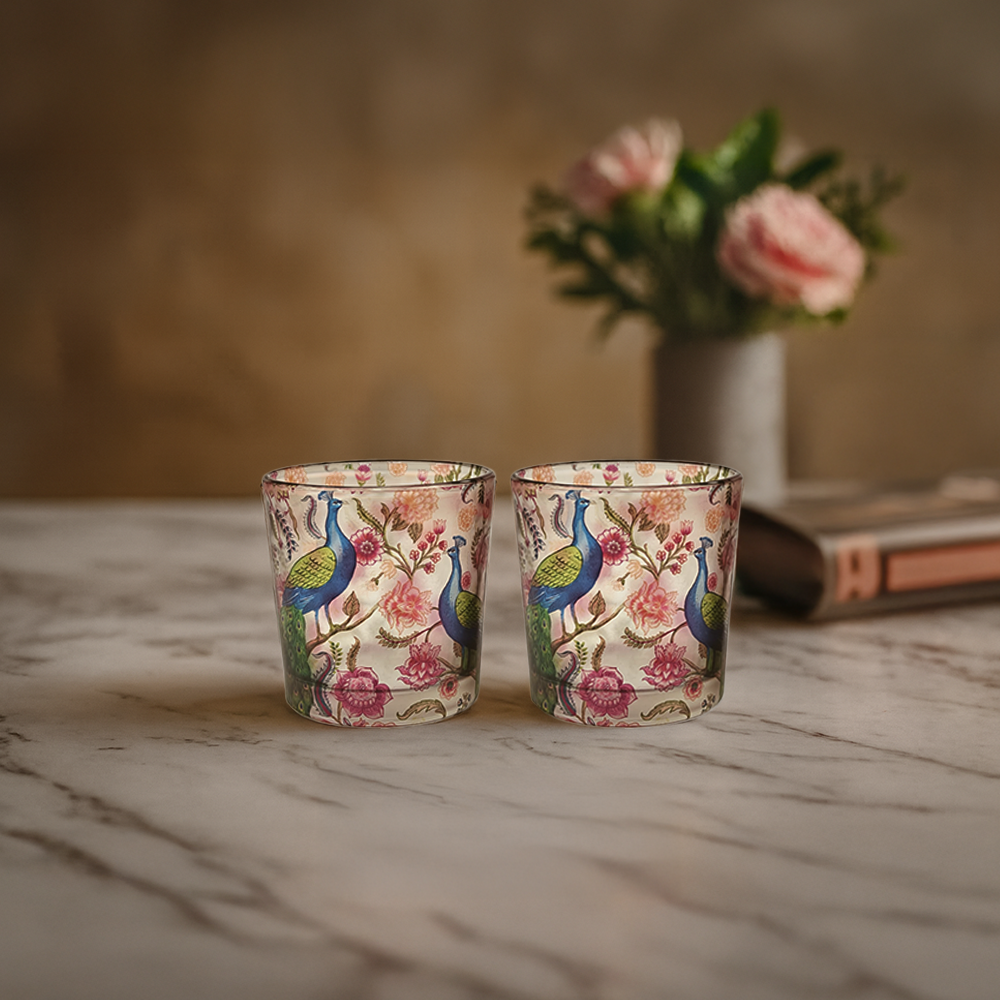Candle Votives (Set of 2) - Garden Jewel Peacock