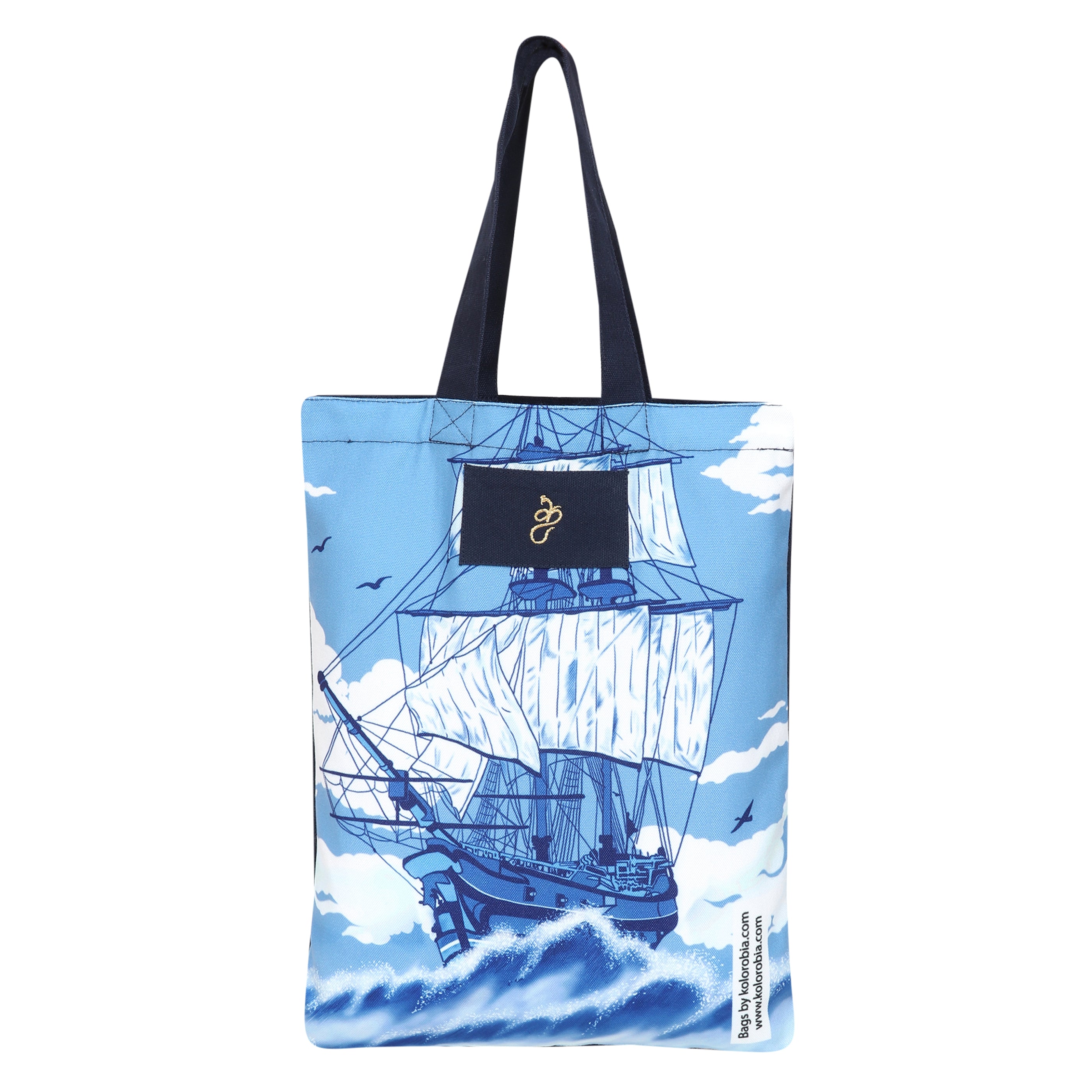 Ship Blue Pottery Jhola Shopper Bag