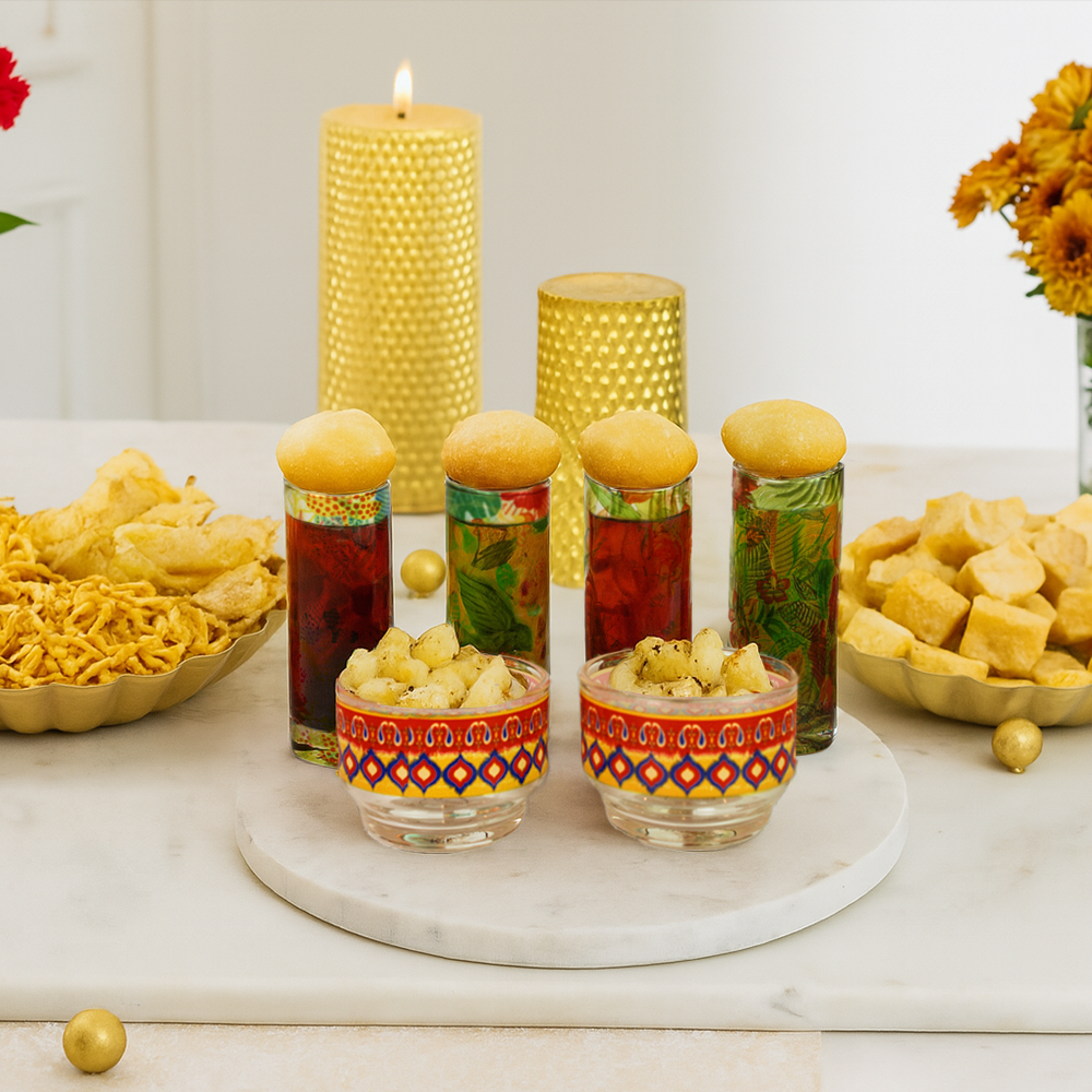 Glass Tall Shot Glasses X Glass Dip Bowls