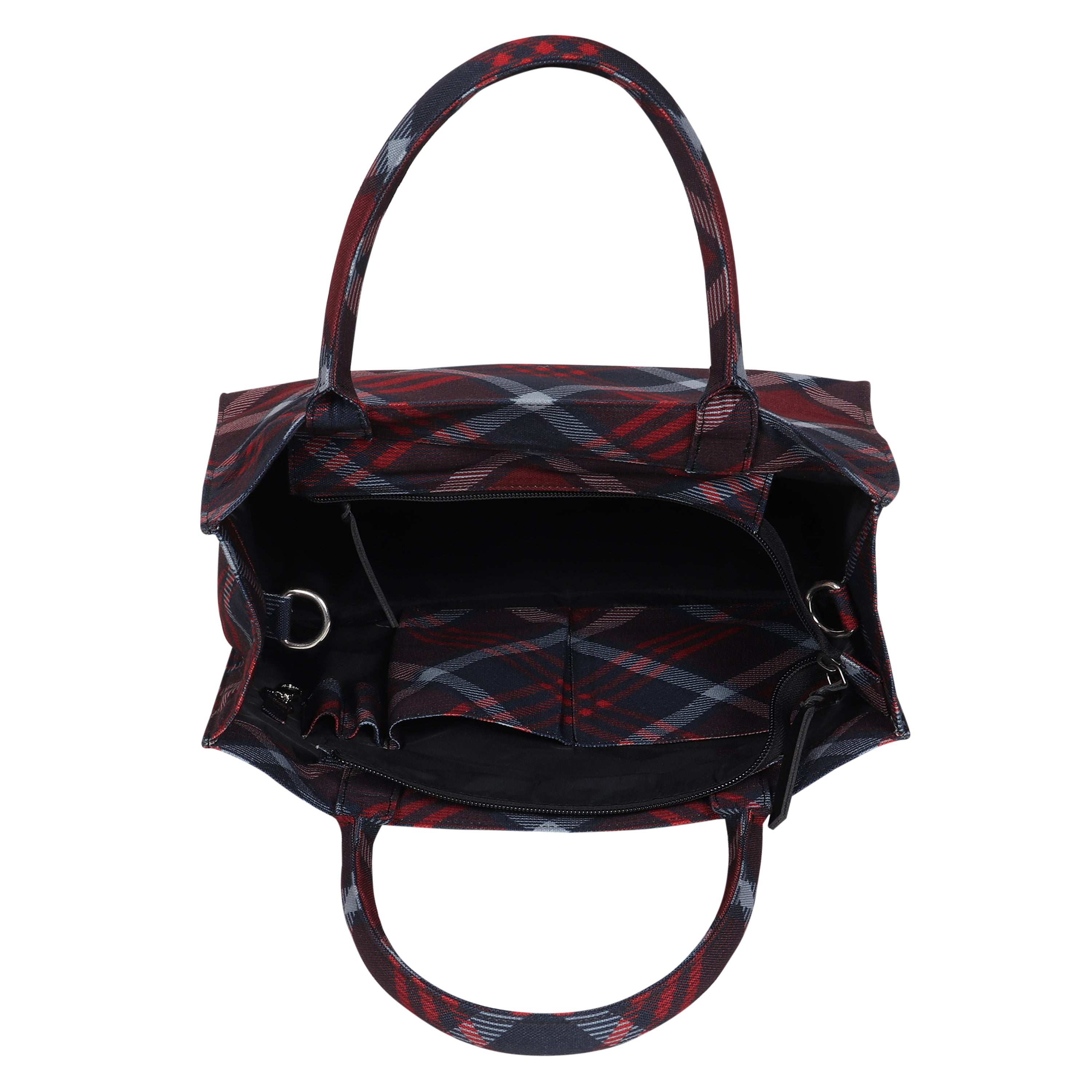 Stag Maroon Tartan Handbag - Medium