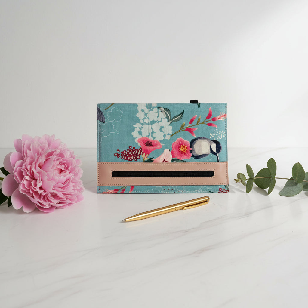 Blue Floral Diary Cover
