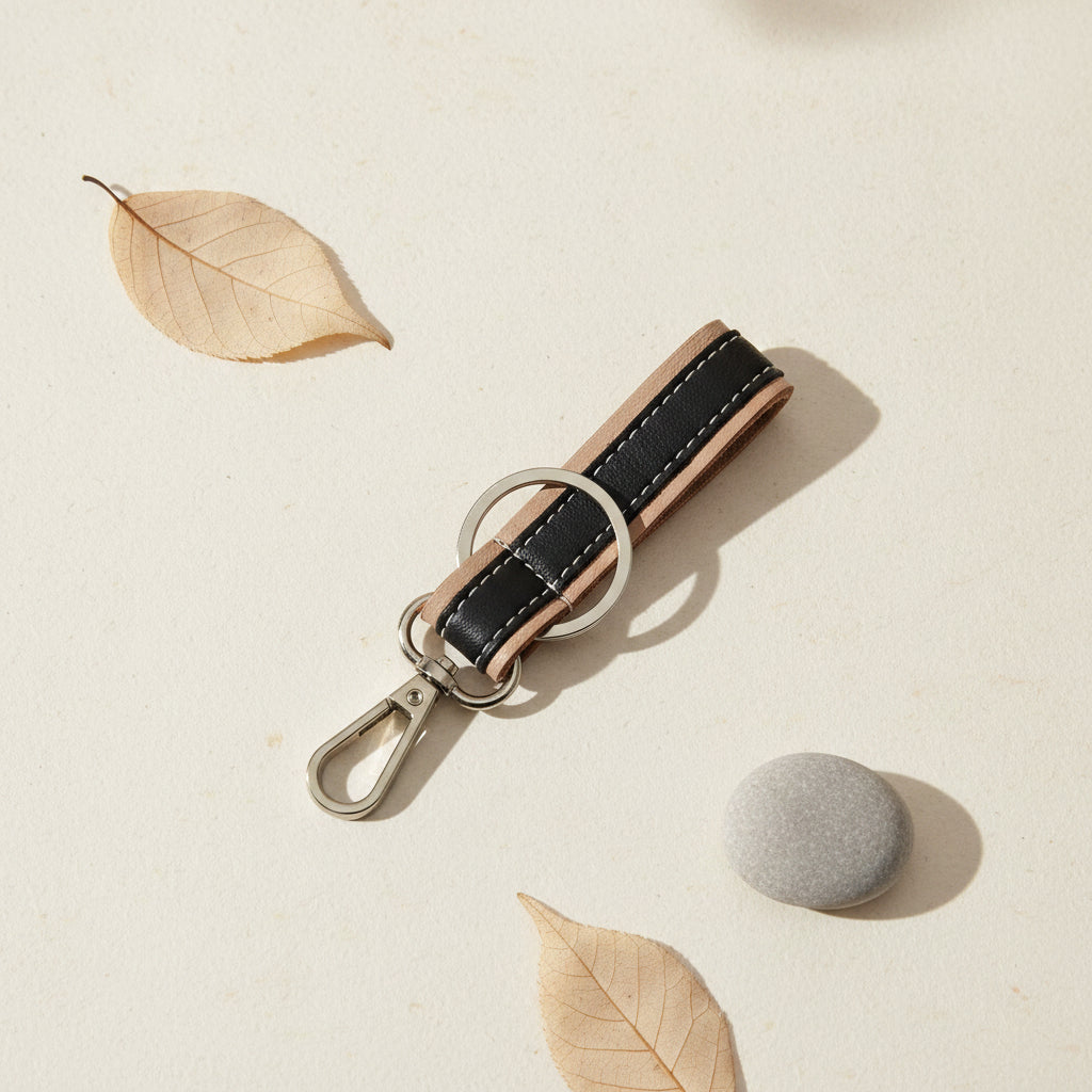 Black Tan Keyring