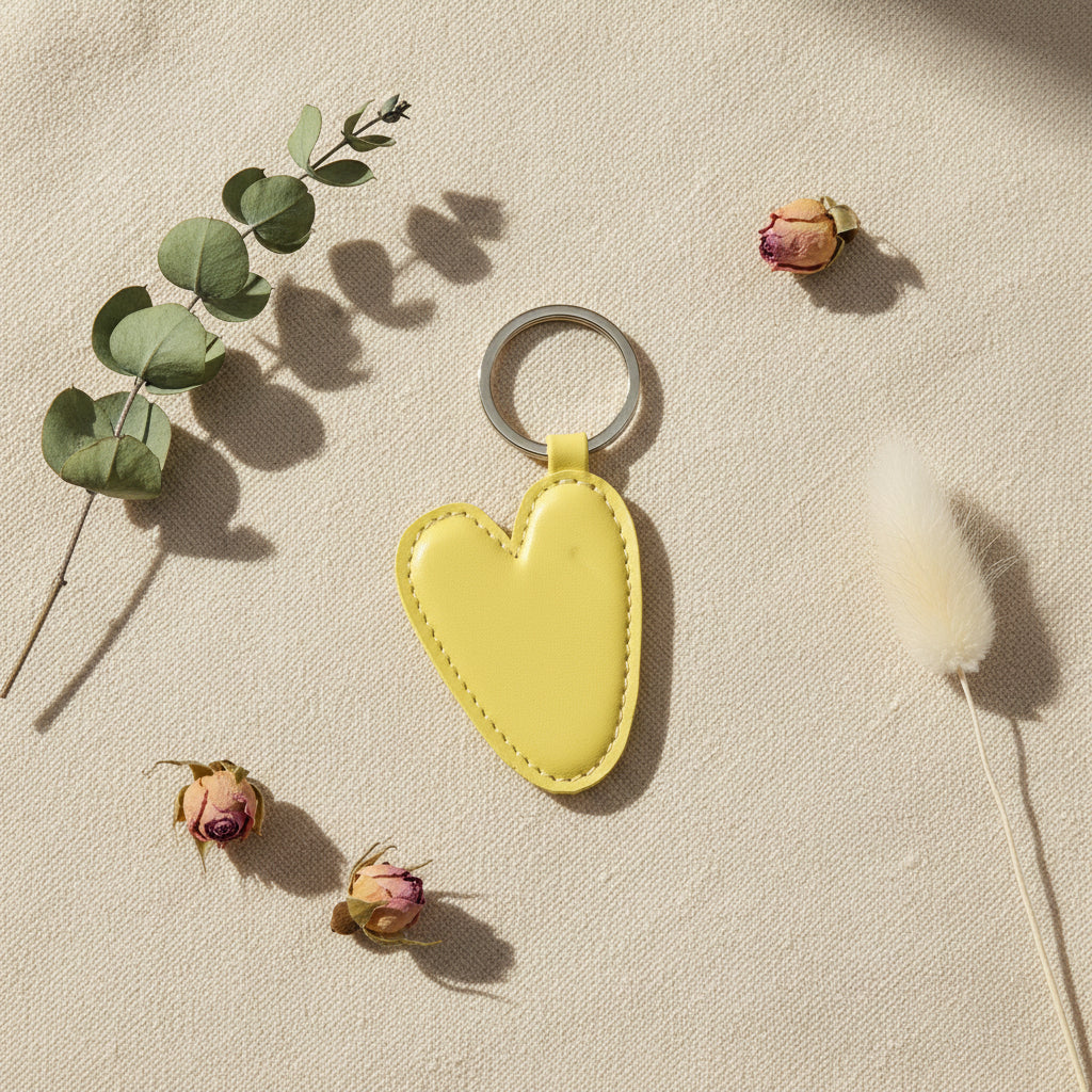 Yellow Heart Keyring