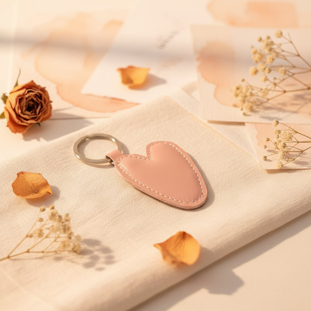 Peach Heart Keyring