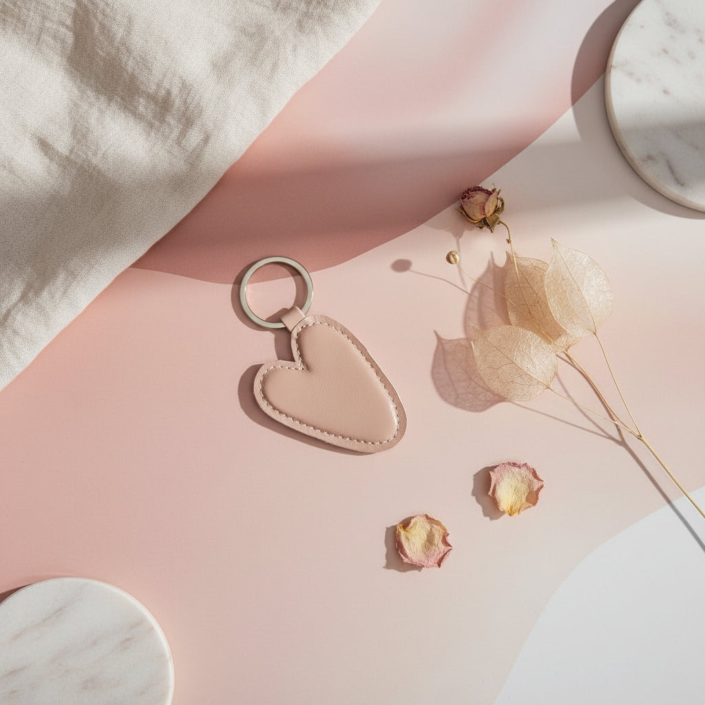 Peach Heart Keyring 02