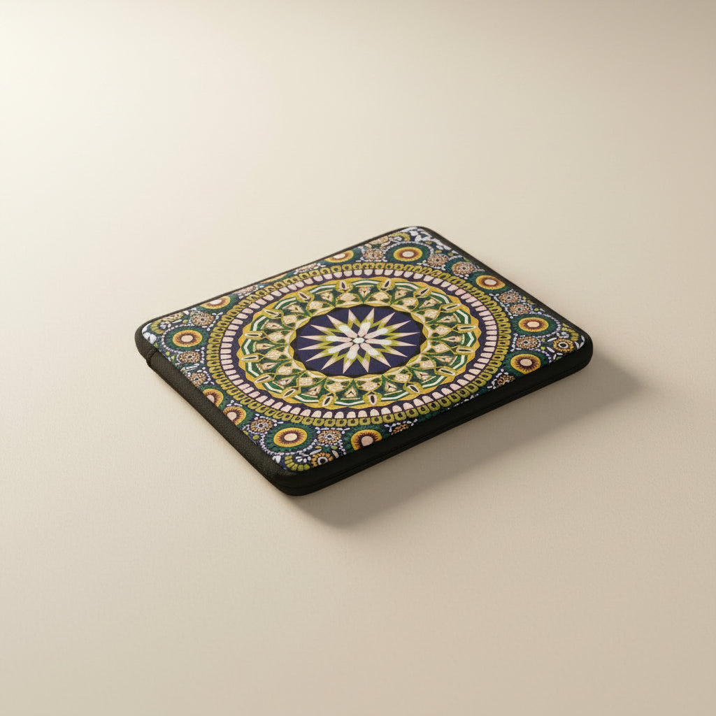 Green mandala ipad sleeve
