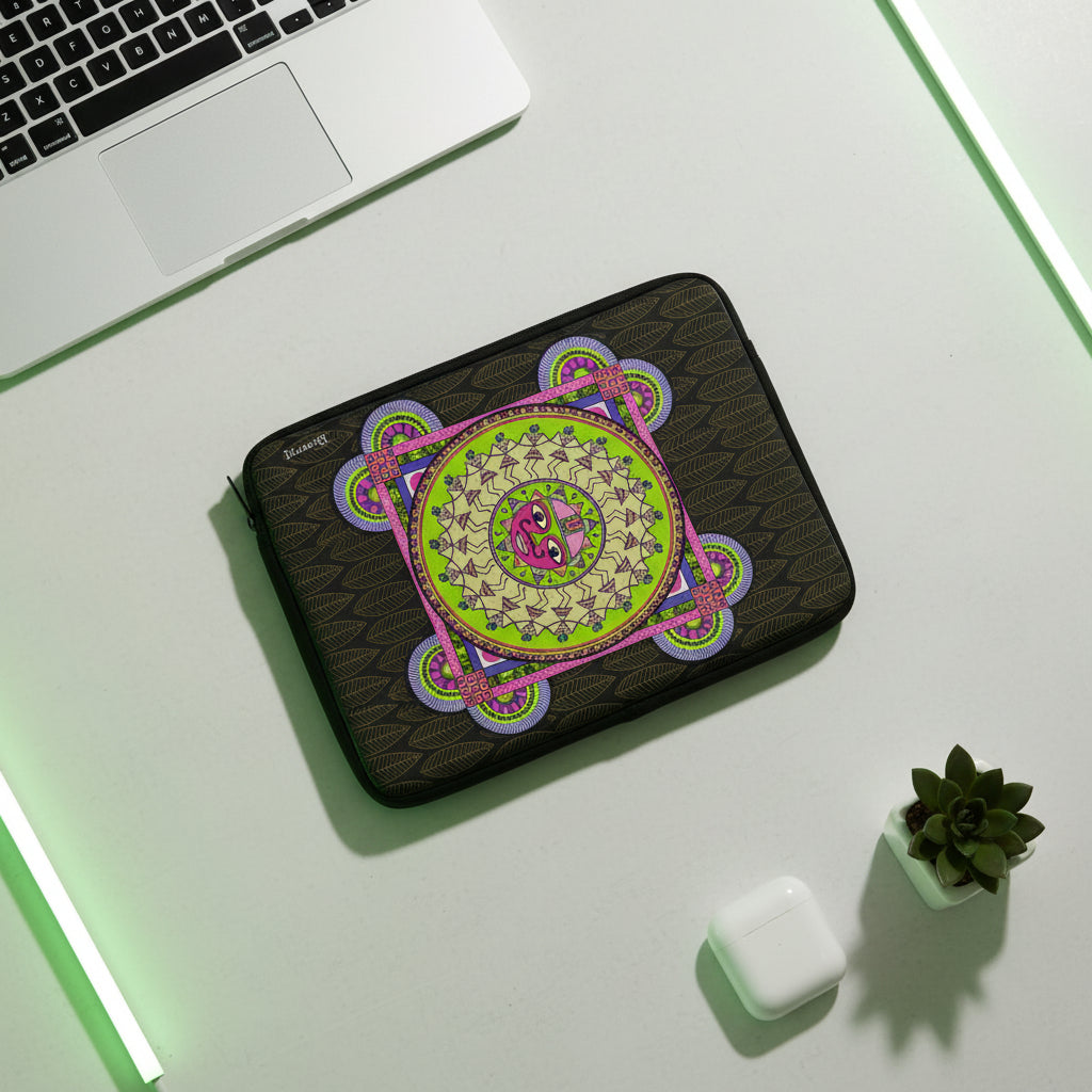 Neon green sun ipad sleeve