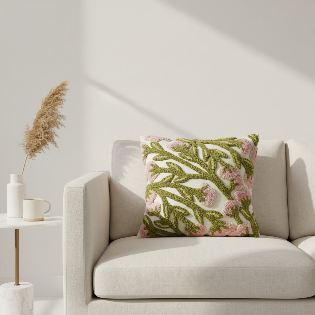 Tufted Leaf Cushion Cover